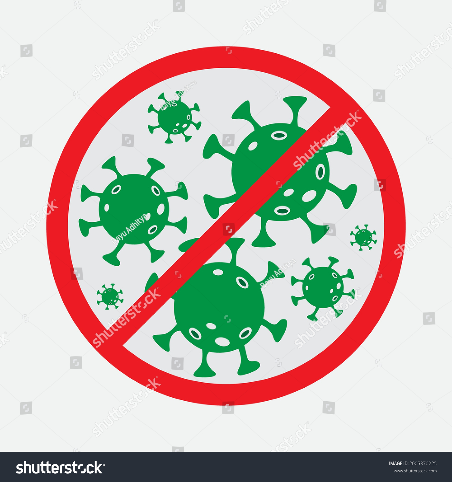 Red Cross Warning Coronavirus Vector Stock Vector (Royalty Free ...