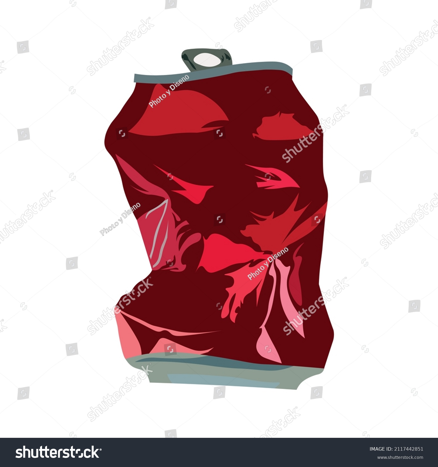 Red Crushed Can Vector Image Stock Vector (Royalty Free) 2117442851