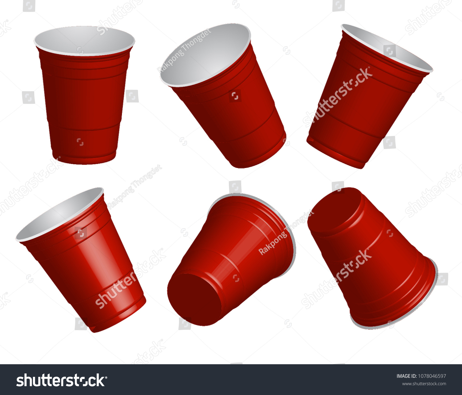 SVG of Red cups, it's party time on white  background 3d illustration svg