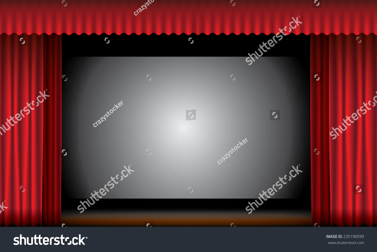 Red Curtain Frame Stock Vector (Royalty Free) 235190599