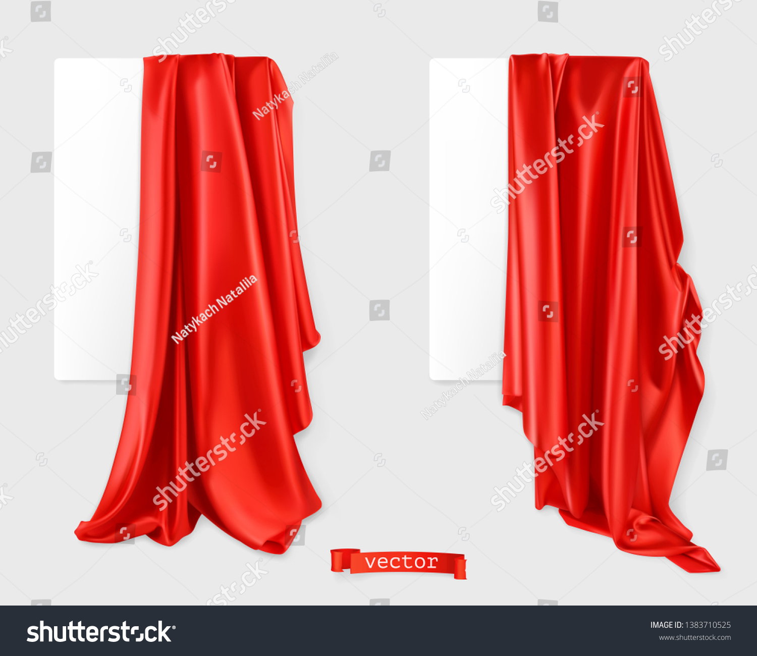 Red Curtain Vectorized Image Drapery Fabric Stock Vector Royalty