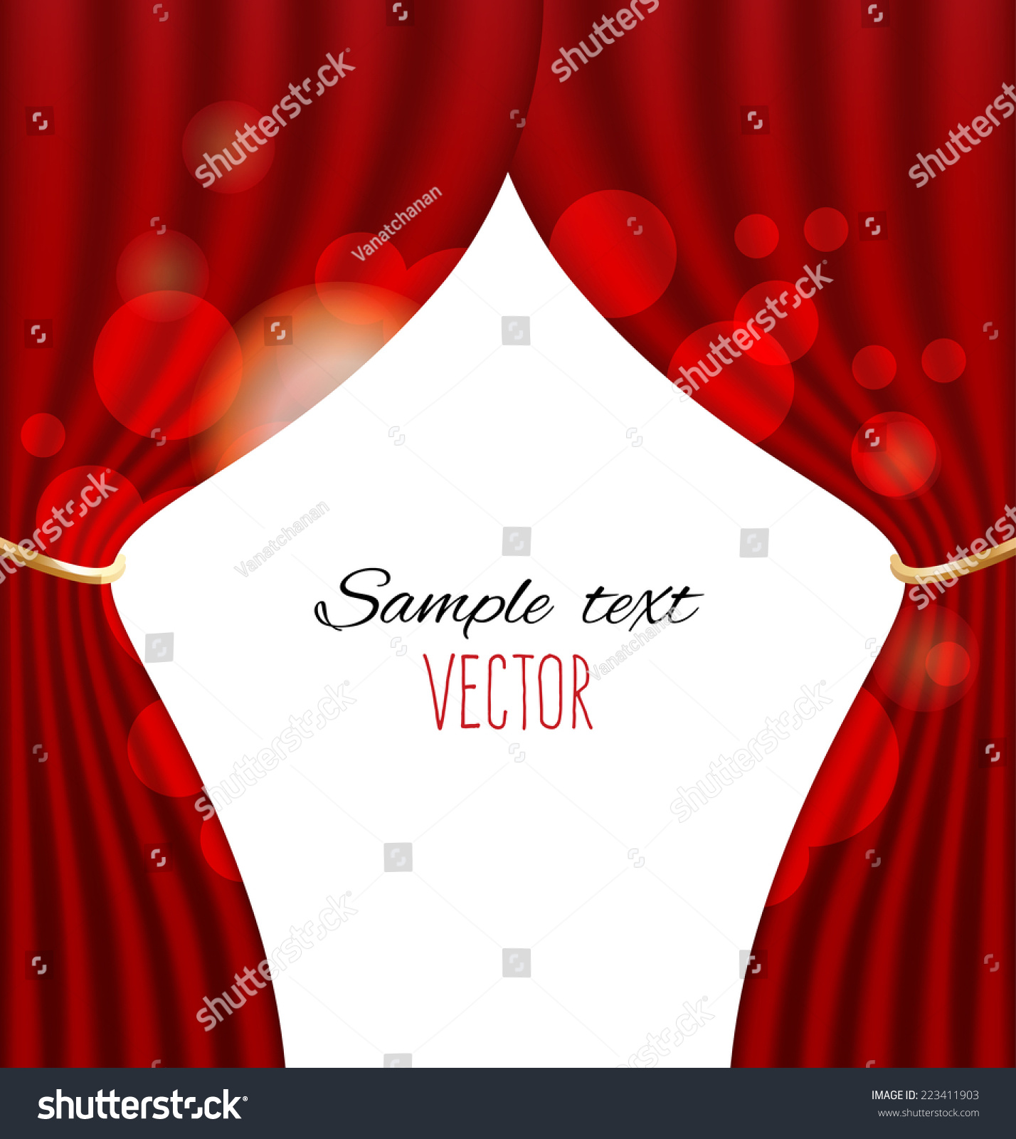 Red Curtains Vector Background Stock Vector (Royalty Free) 223411903 ...