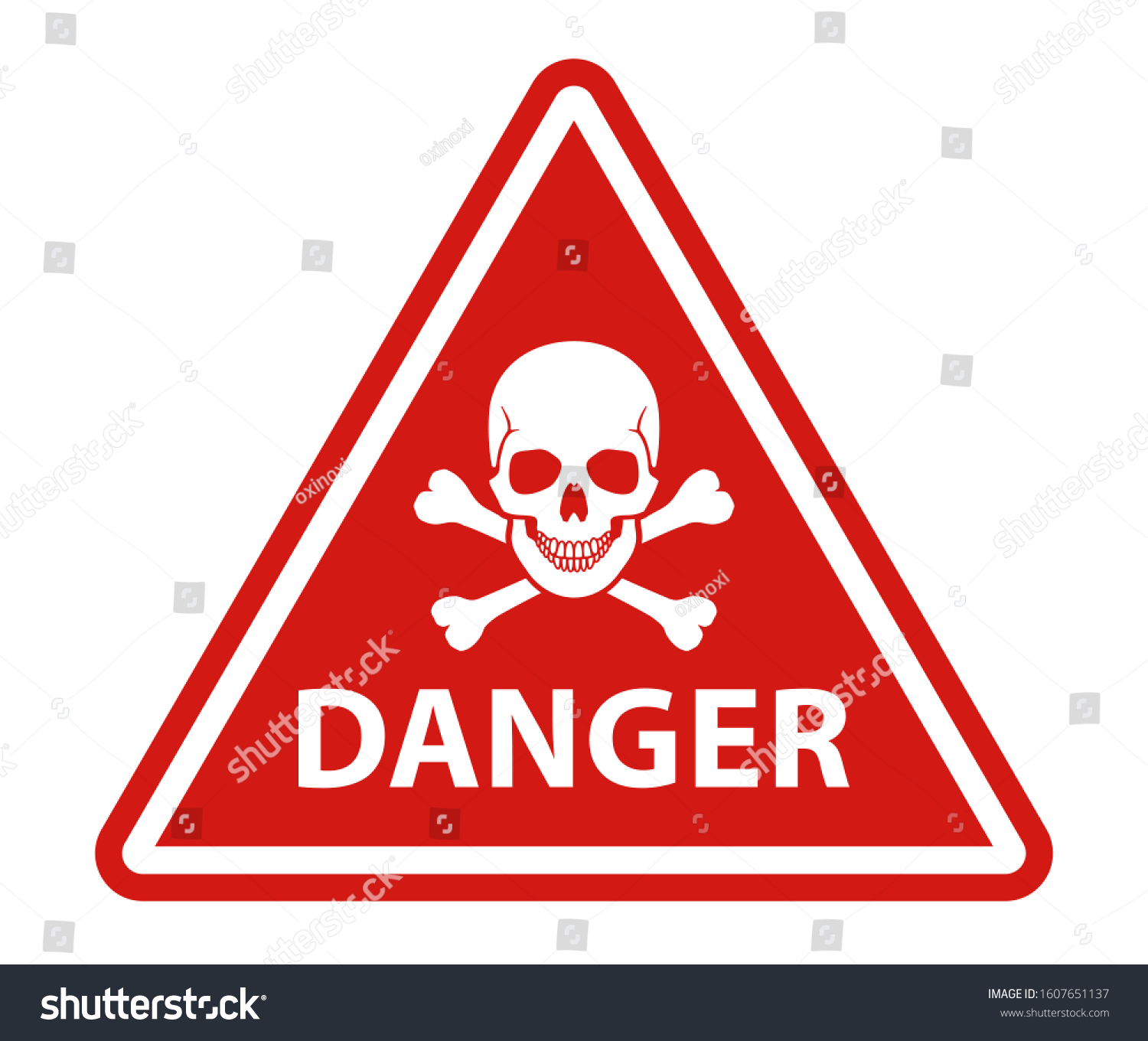 Red Danger Skull Crossbones Warning Sign Stock Vector (Royalty Free ...