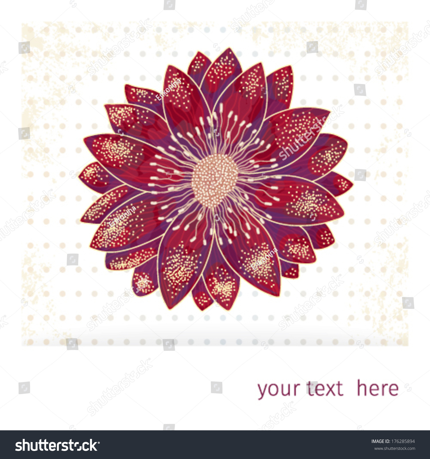 Red Dark Flower Vector Illustration Stock Vector (Royalty Free ...