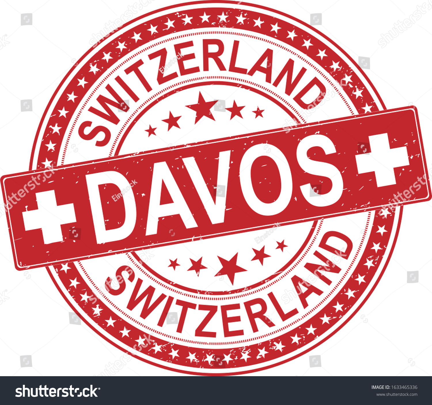 SVG of red davos city switzerland grungy rubber stamp svg