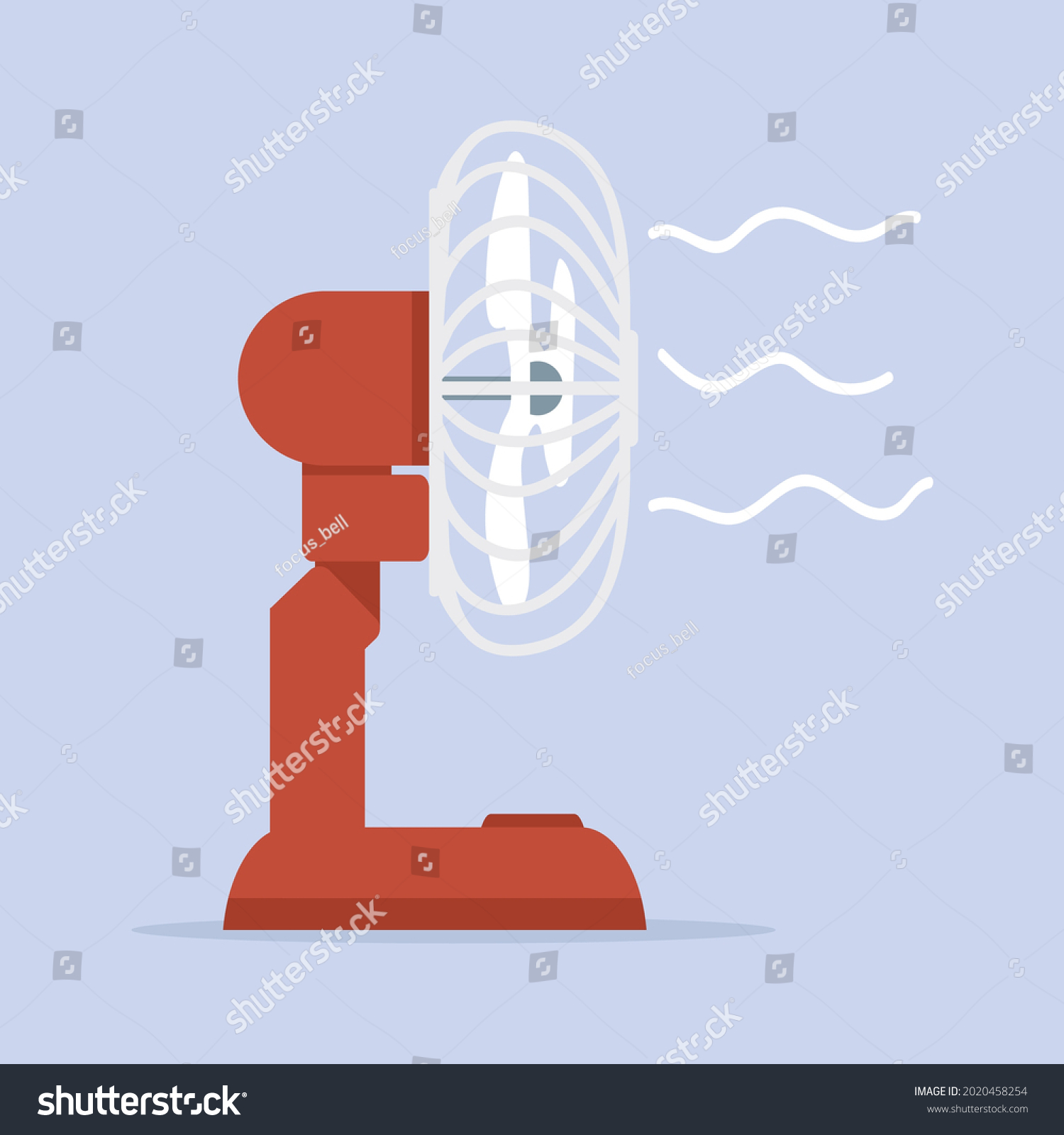 Red Desk Air Fan Icon Vector Stock Vector (Royalty Free) 2020458254 ...