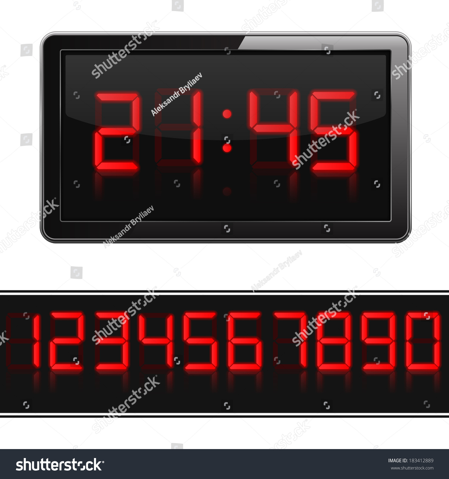 Digital clock red Images, Stock Photos & Vectors | Shutterstock