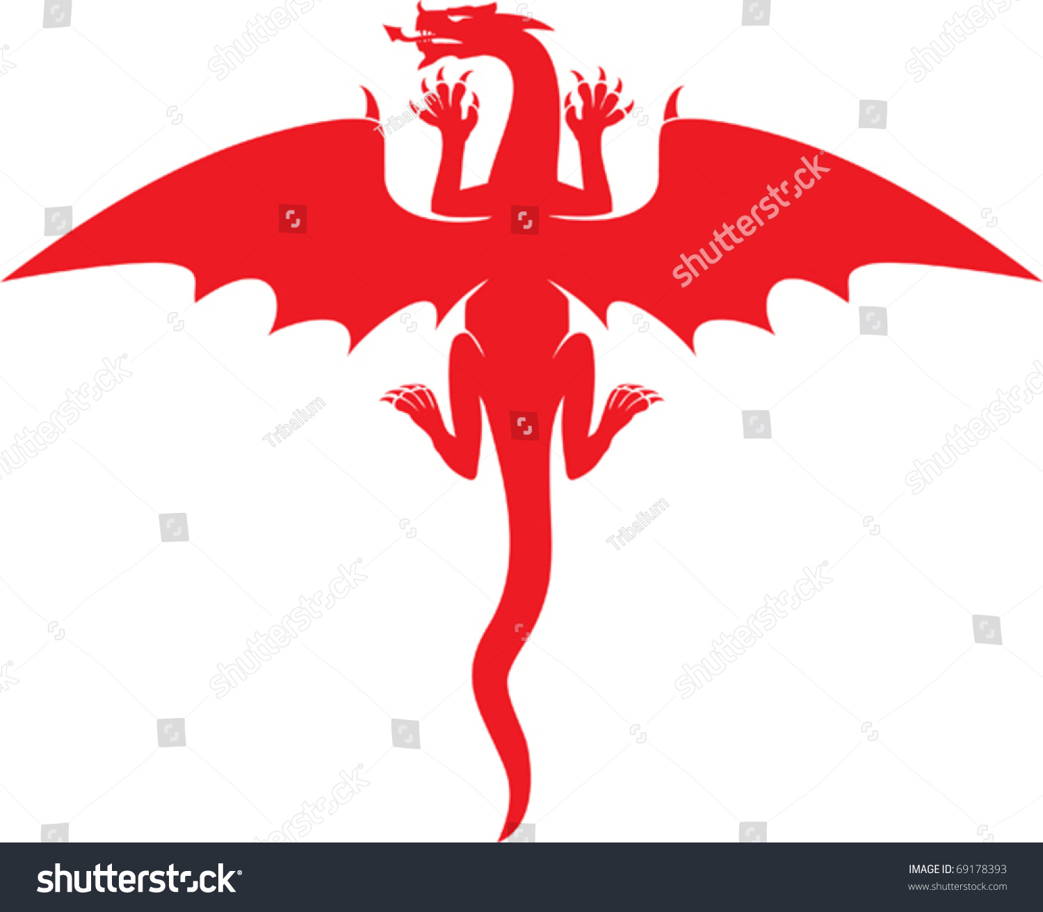 Red Dragon Stock Vector 69178393 - Shutterstock