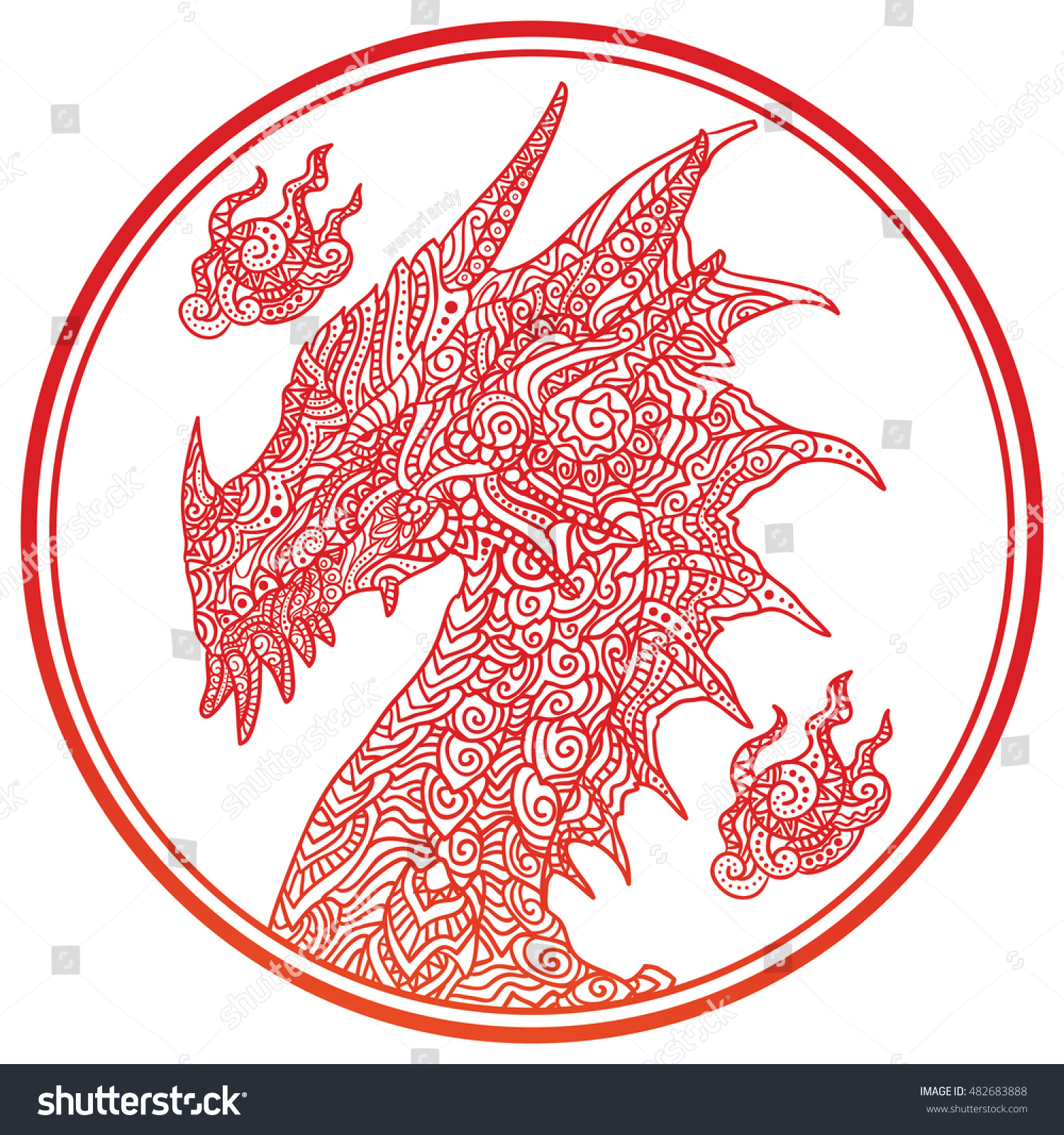 Red Dragon Chinese Zodiac Stock Vector 482683888 : Shutterstock