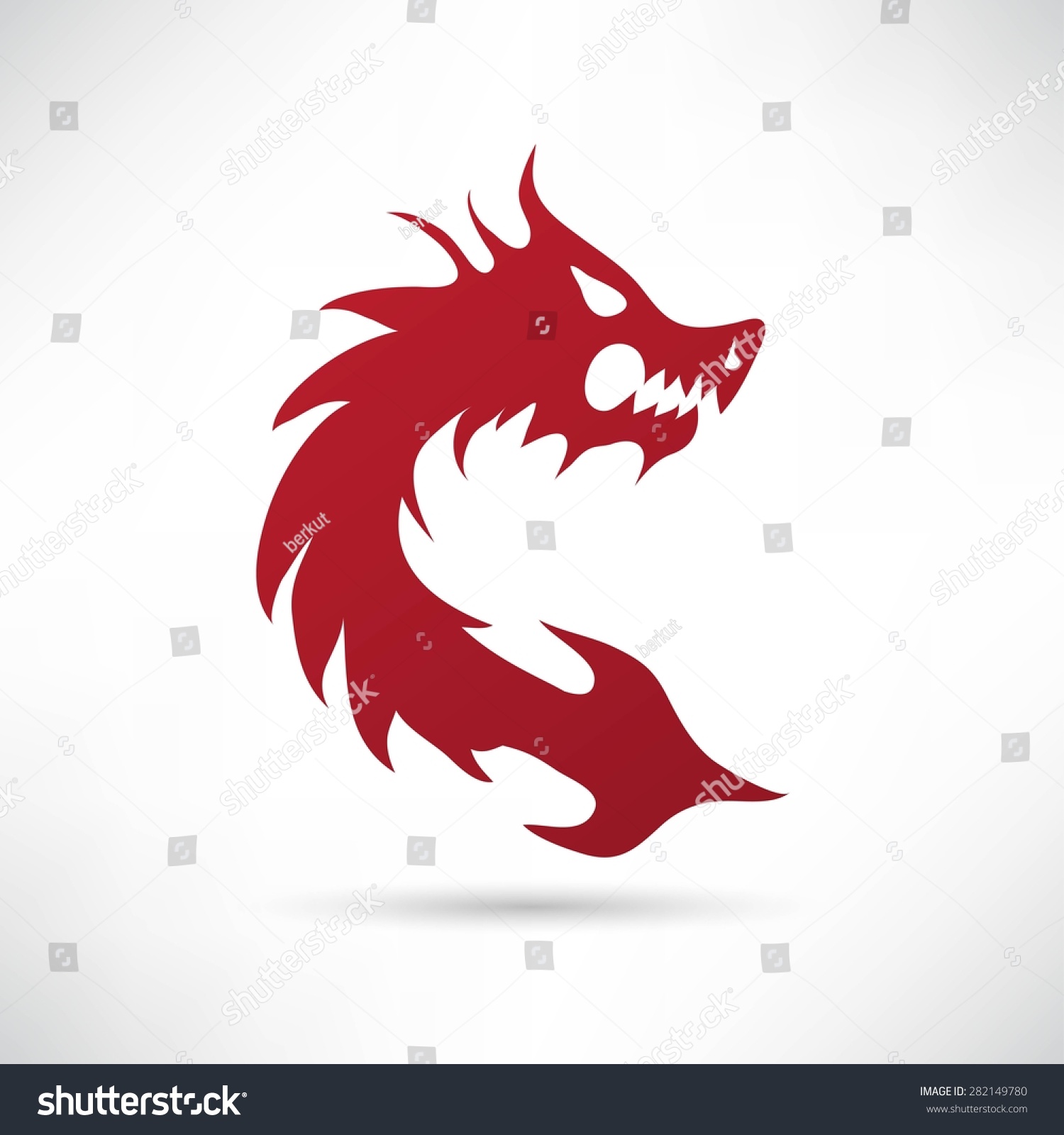 Red Dragon On A White Background Stock Vector 282149780 : Shutterstock