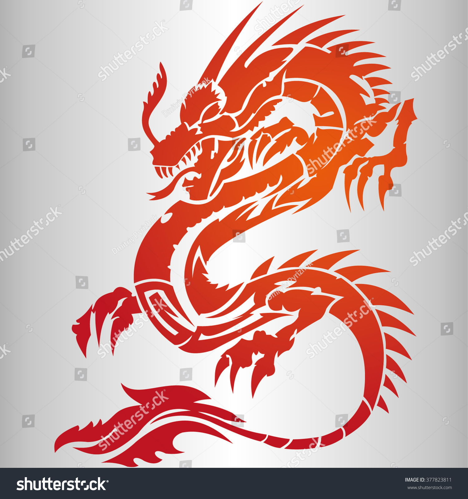 Red Dragon Vector Stock Vector 377823811 - Shutterstock