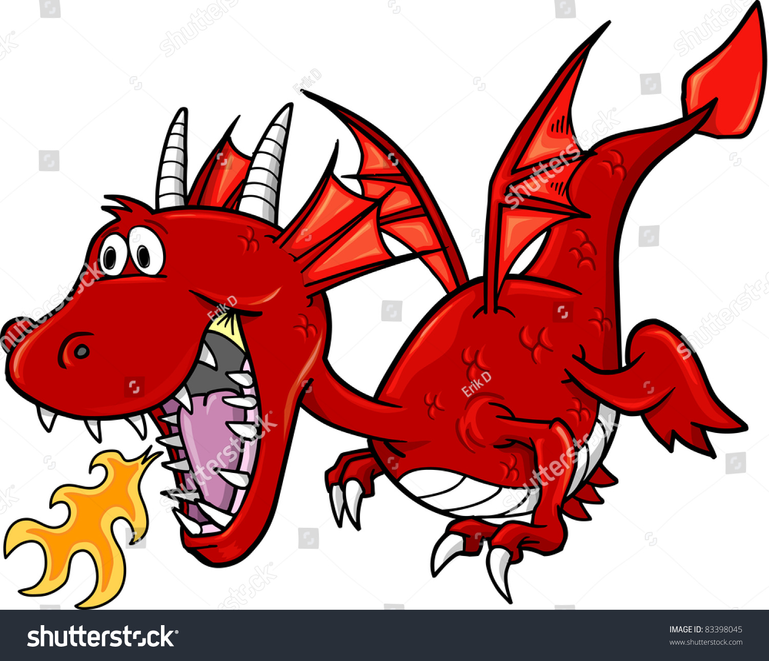 Red Dragon Vector Illustration Art Stock Vector (Royalty Free) 83398045