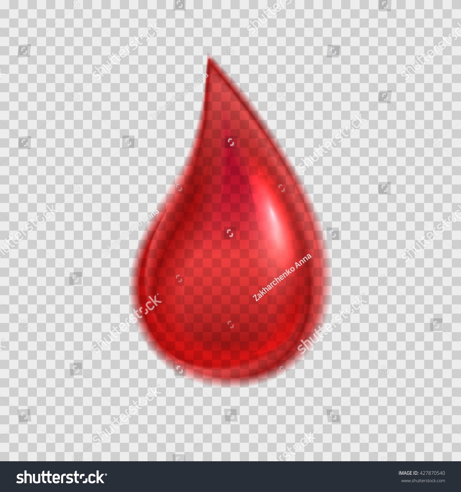Red Drop Isolated On Transparent Background Stock Vector 427870540