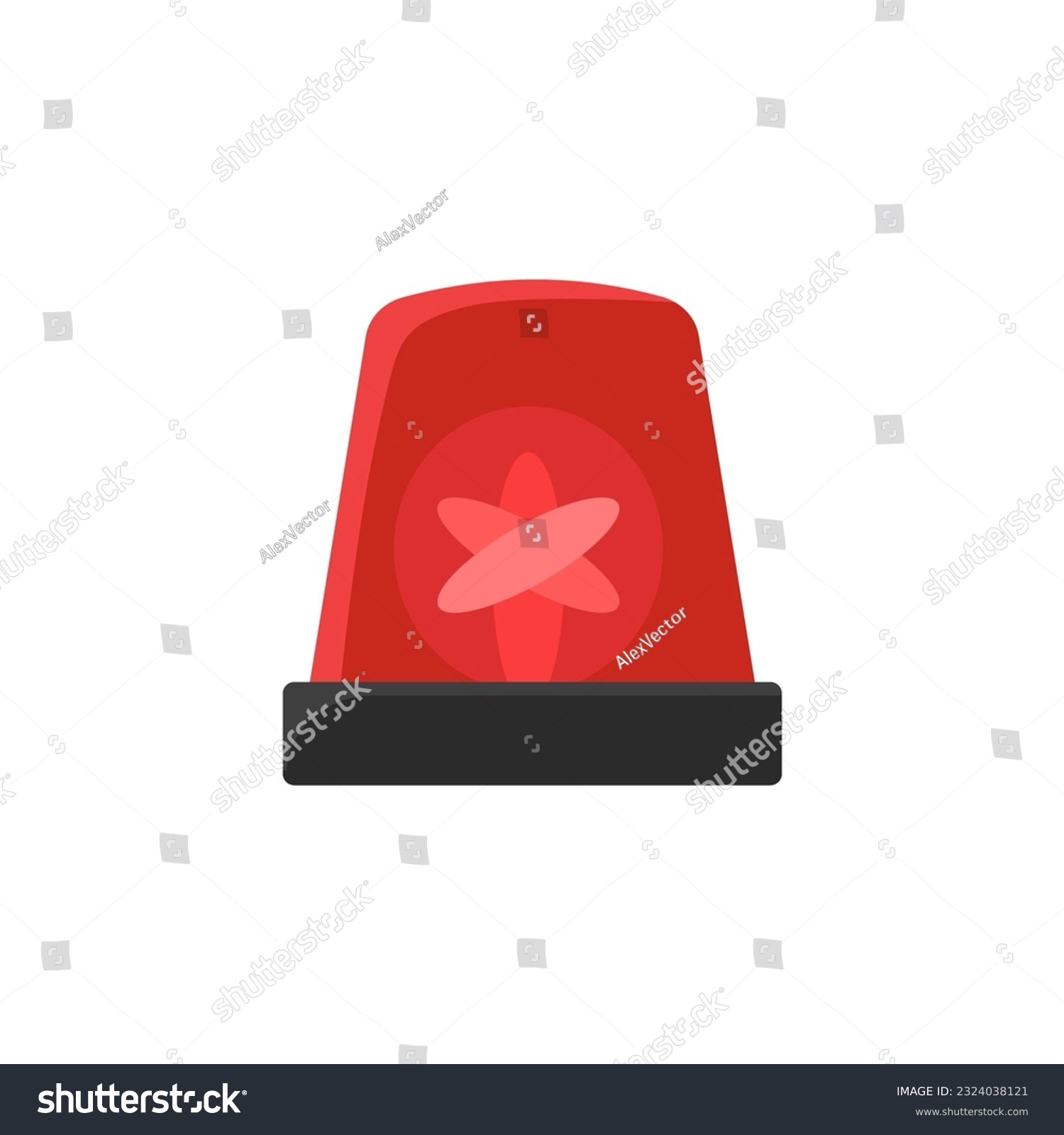 SVG of Red emergency siren. Ambulance and police flasher glowing light bulb with urgency signal and caution vector warning svg