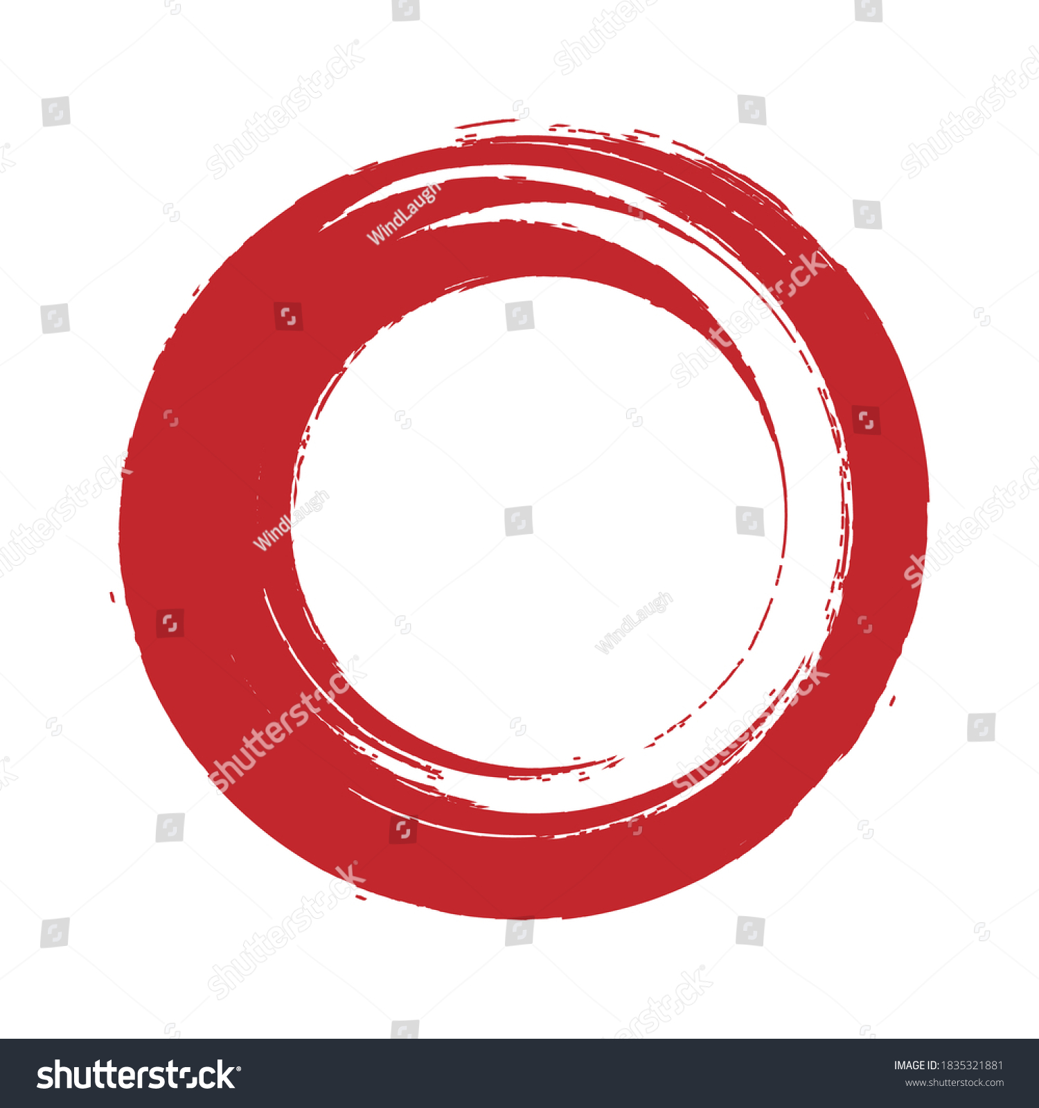 Red Enso Symbol Isolated On White Stock Vector (Royalty Free ...