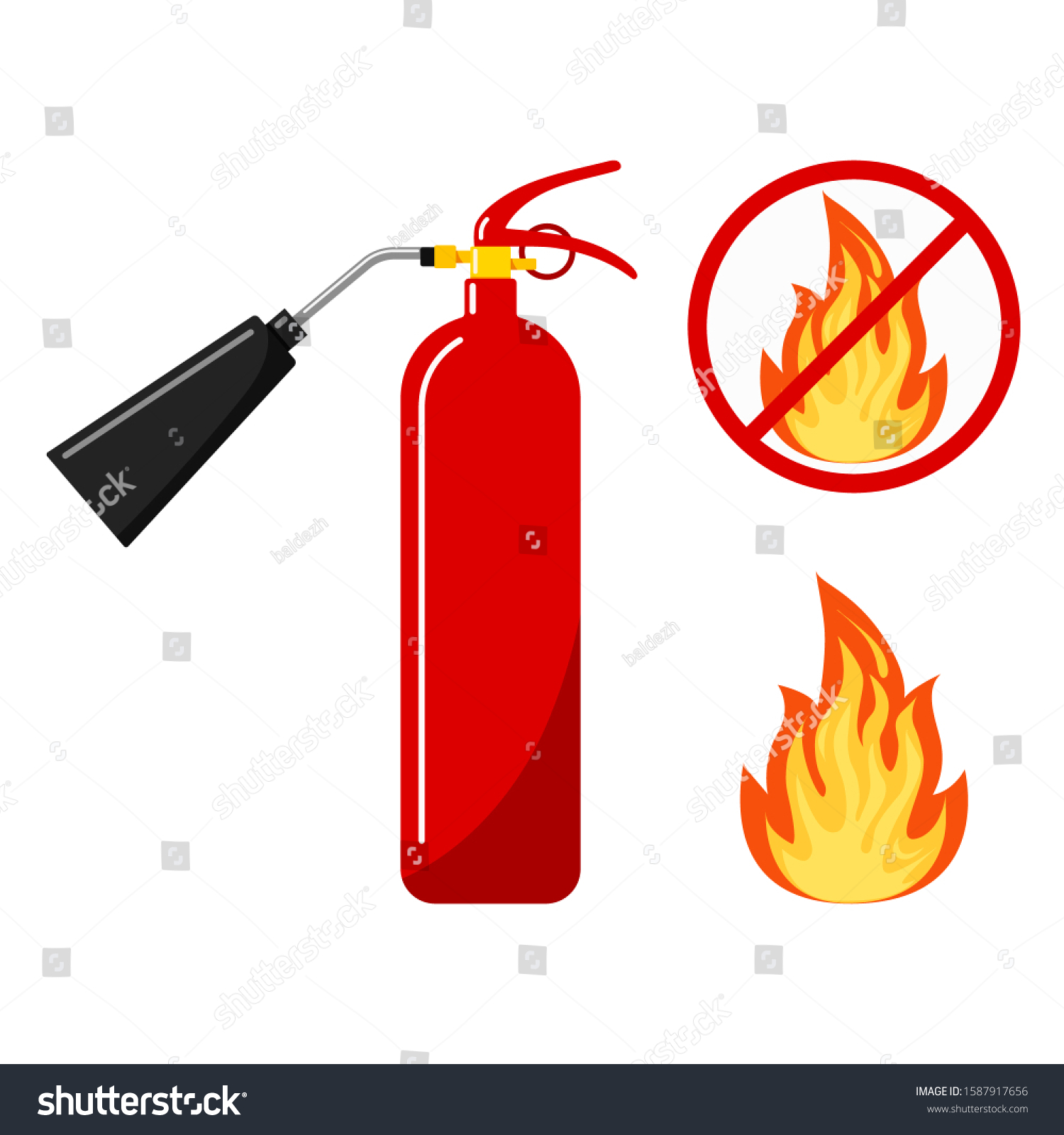 Red Fire Extinguisher Nozzle Silhouette Icon Stock Vector (Royalty Free ...