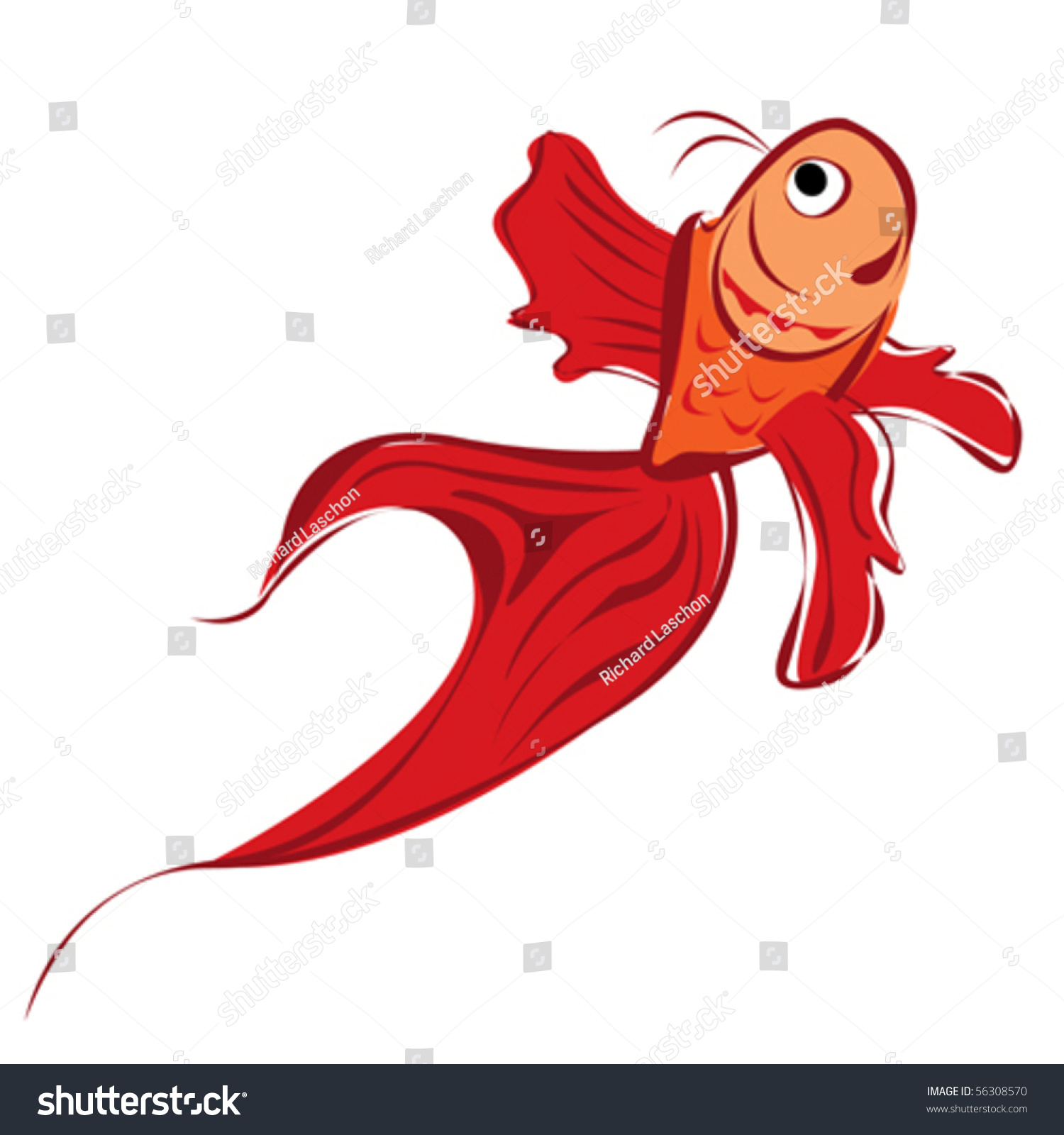 Red Fish Stock Vector Illustration 56308570 : Shutterstock