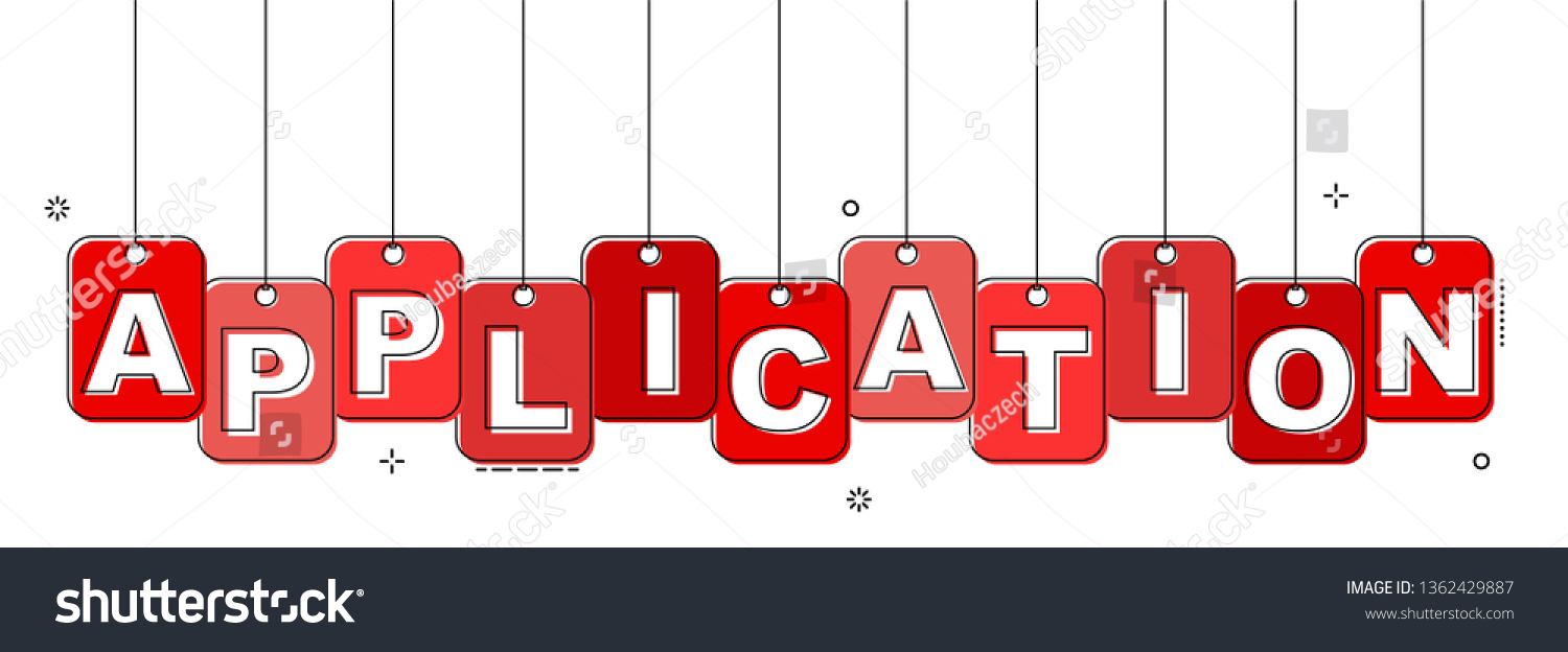 Red Flat Line Tag Application Stock Vector (Royalty Free) 1362429887 ...