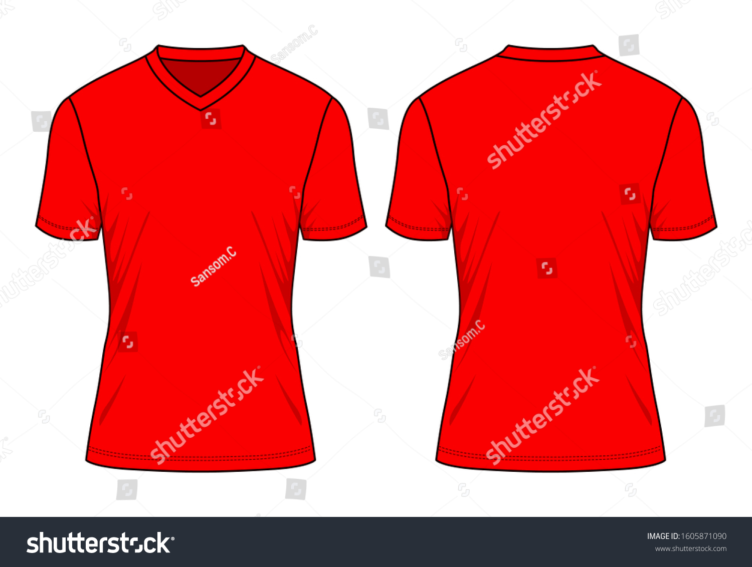 Red Football Shirt Vector Templatefront Back Stock Vector (Royalty Free ...