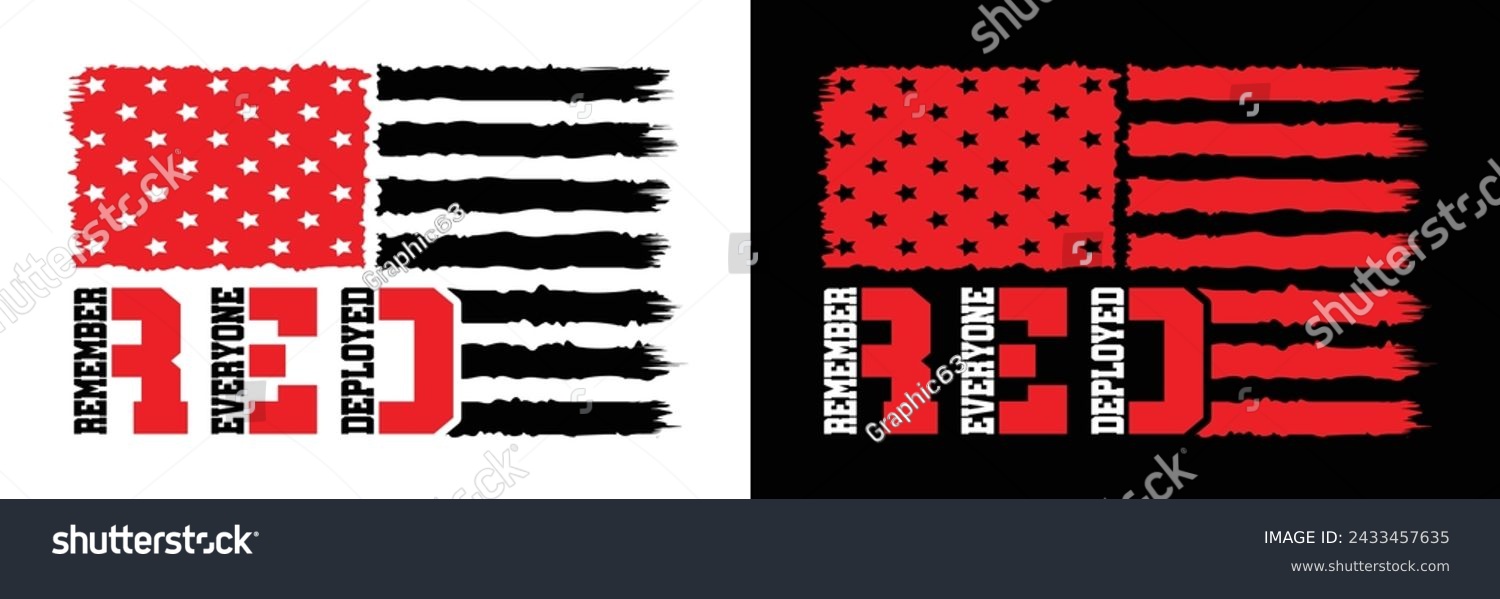 SVG of Red Friday Remember Everyone Deployed. American Distressed Flag. svg