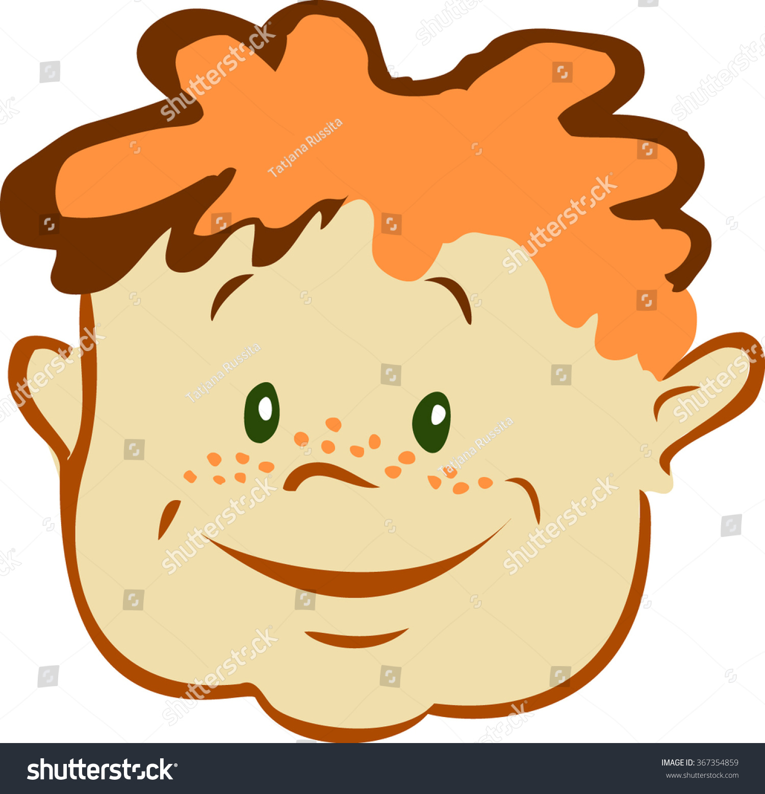 Redhaired Boy Freckles Vector Isolated Stock Vector Royalty Free