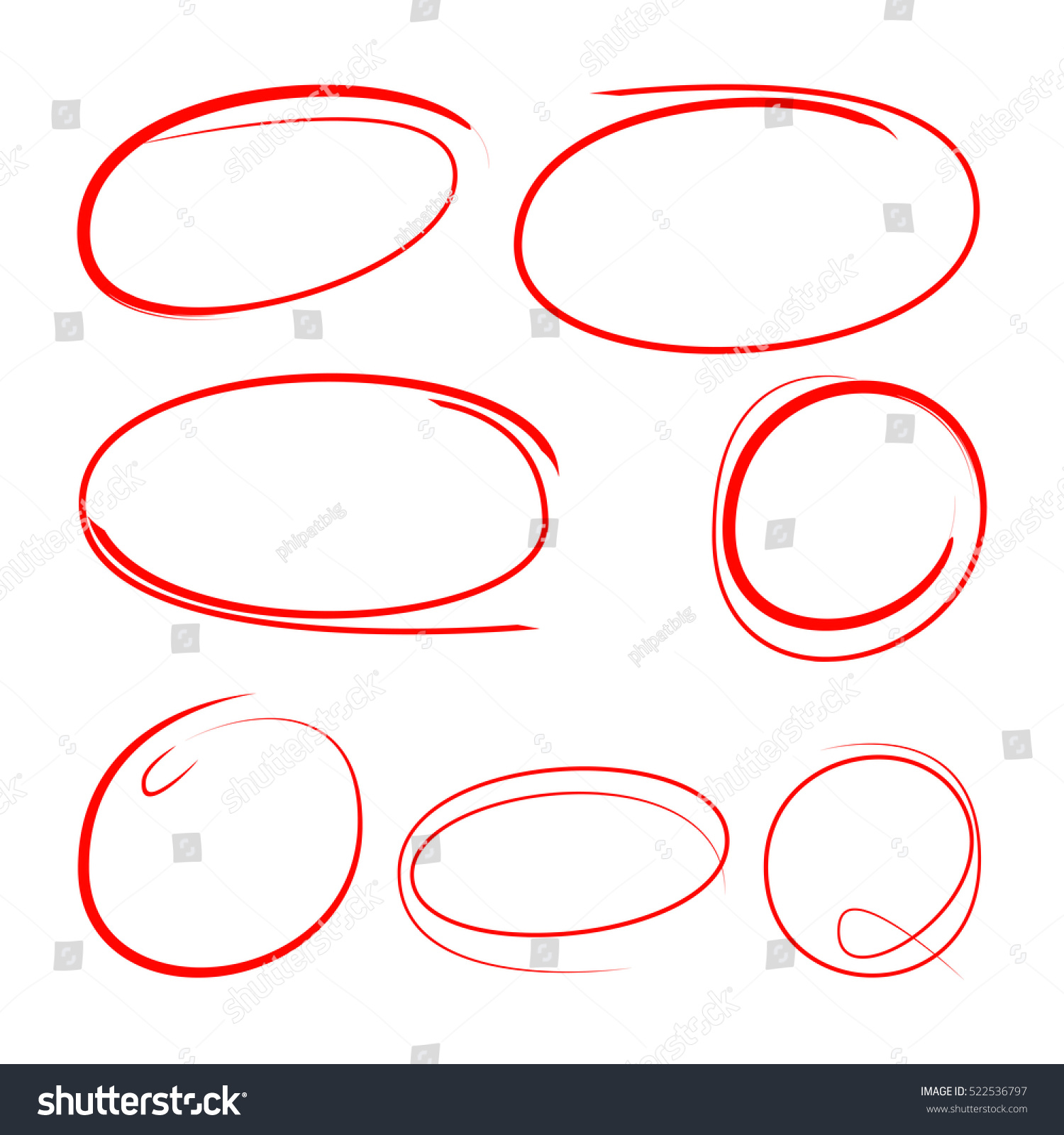 Red Hand Drawn Circle Highlighting Text Stock Vector 522536797