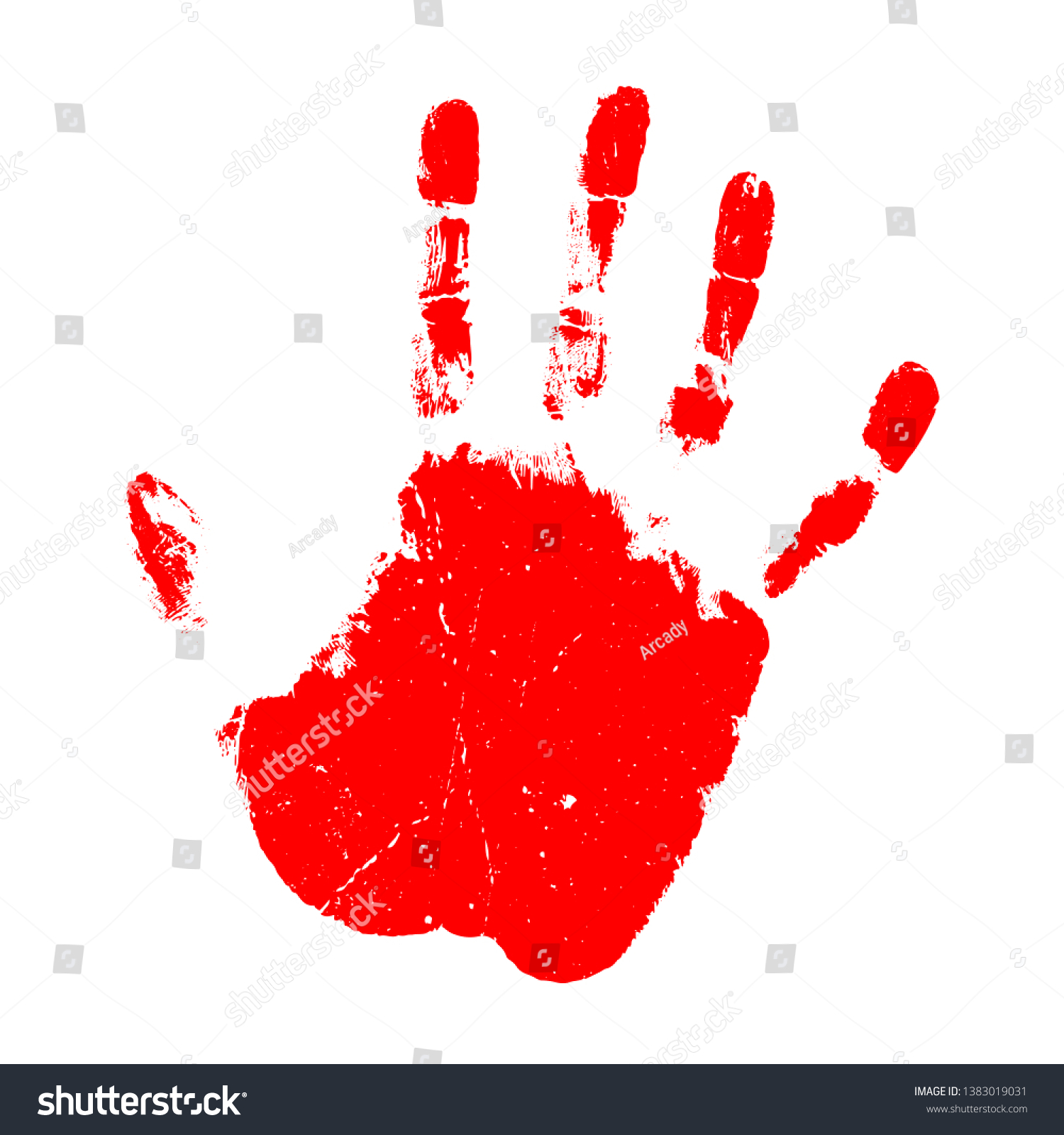 Red Hand Print Vector Icon Isolated Stock Vector (Royalty Free ...