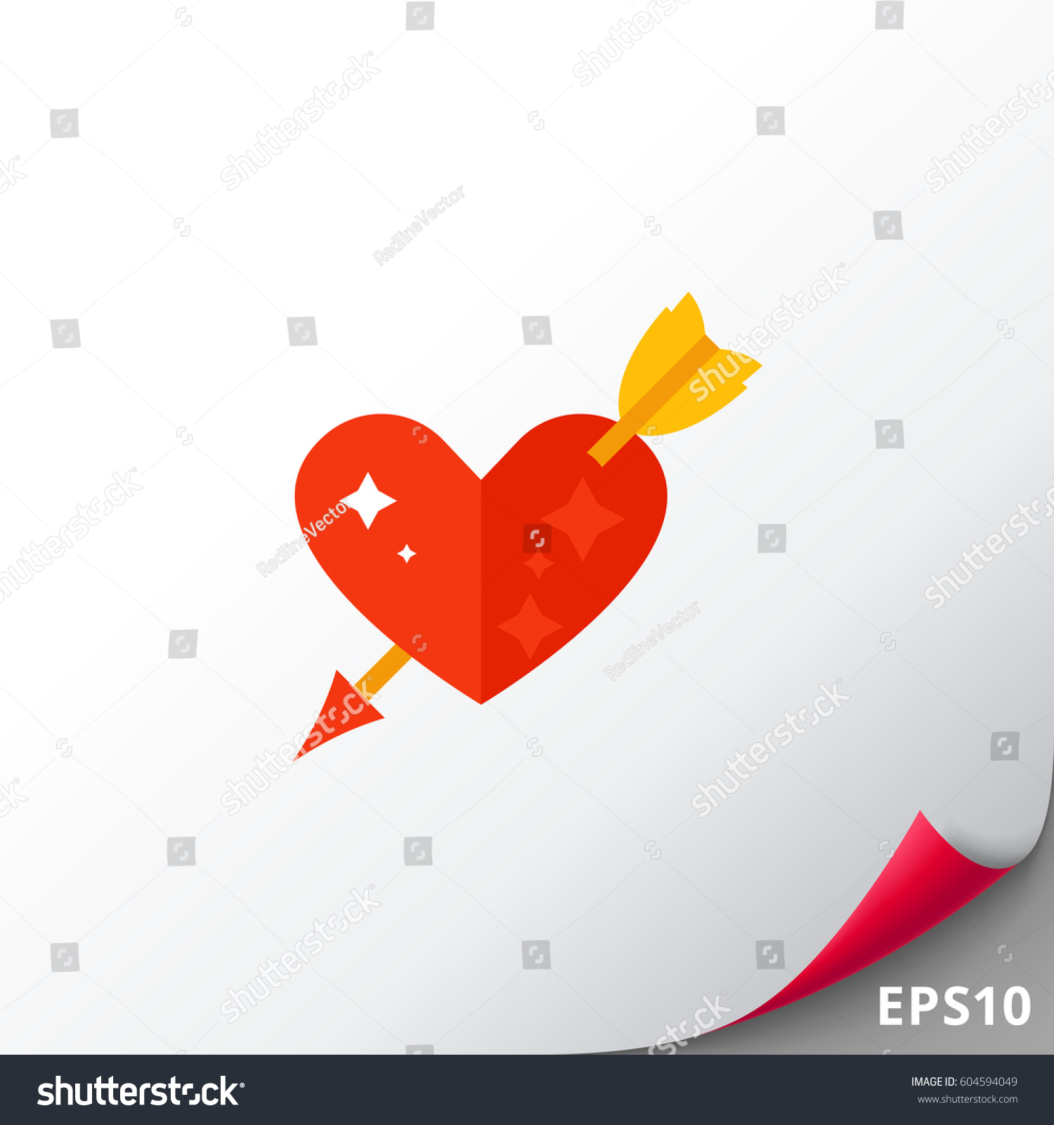 Red Heart Arrow Vector Icon Stock Vector (Royalty Free) 604594049 ...