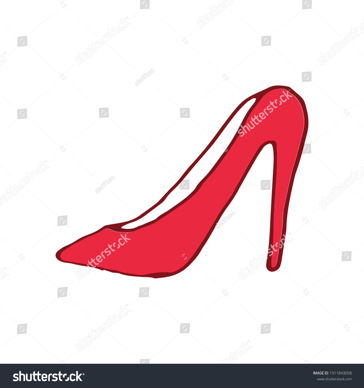 Red High Heel Shoe Vector Illustration Stock Vector (Royalty Free ...