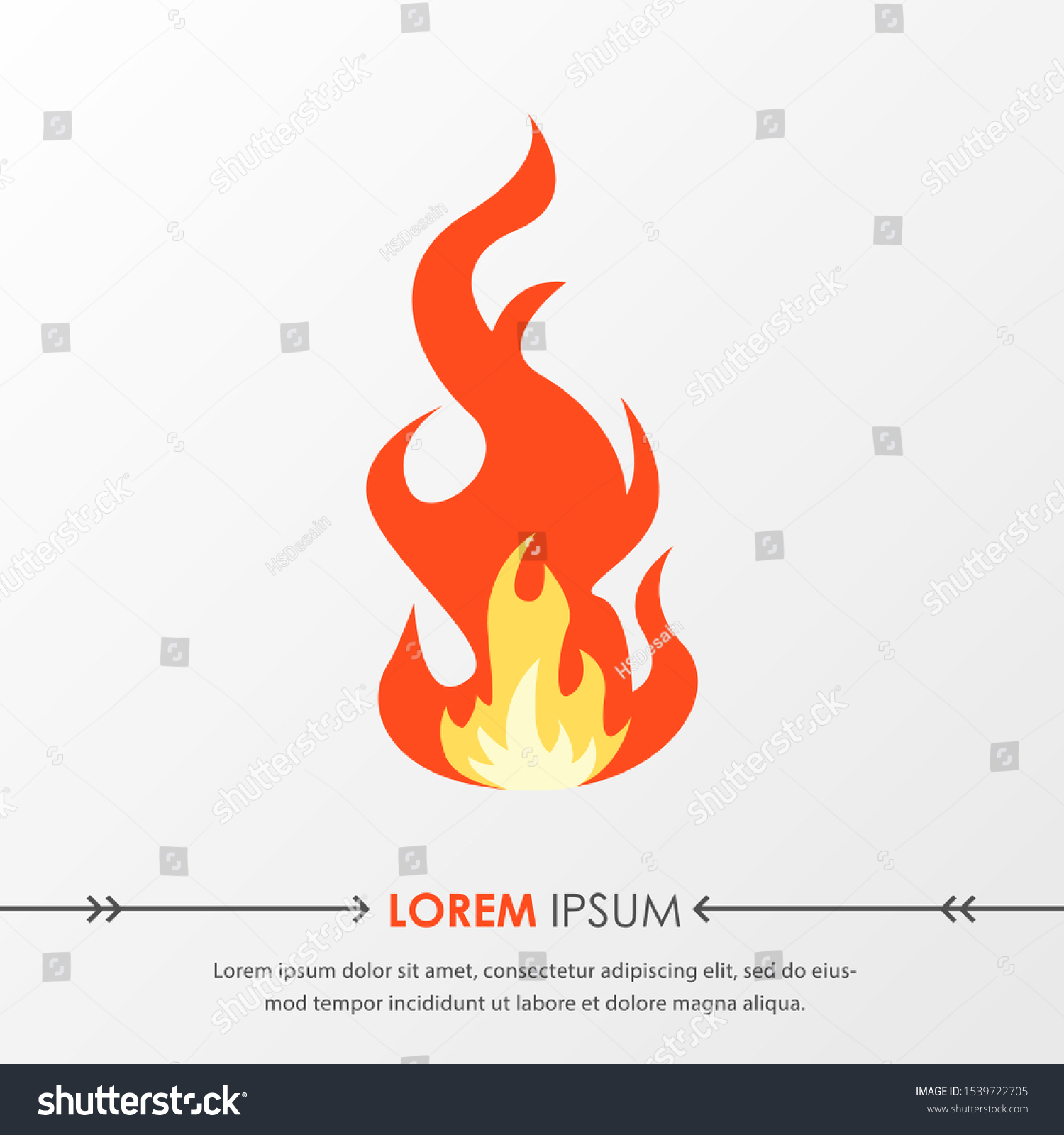 Red Hot Fire Flame Emoji Heat vector de stock (libre de regalías