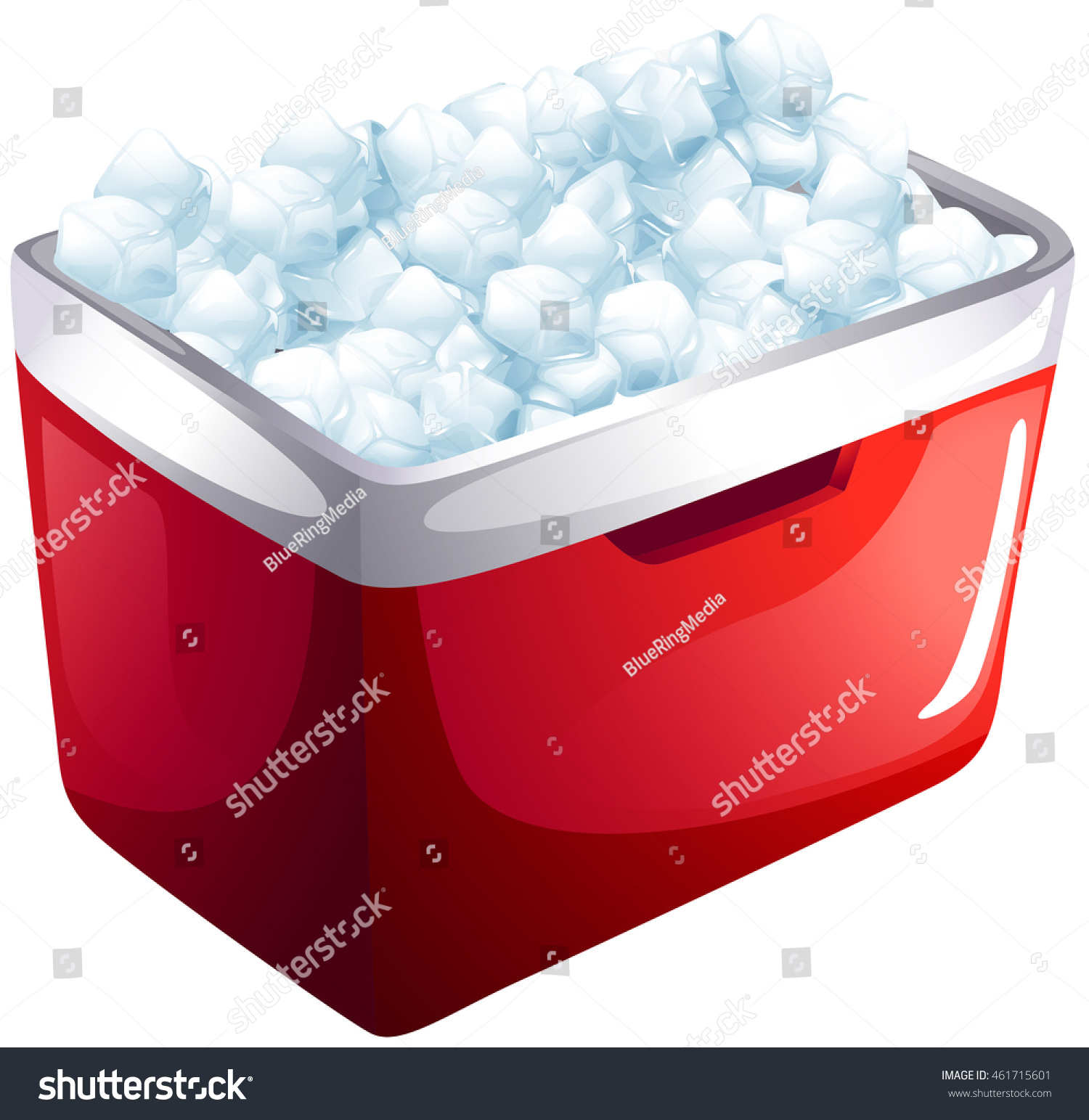 SVG of Red icebox full of ice illustration svg