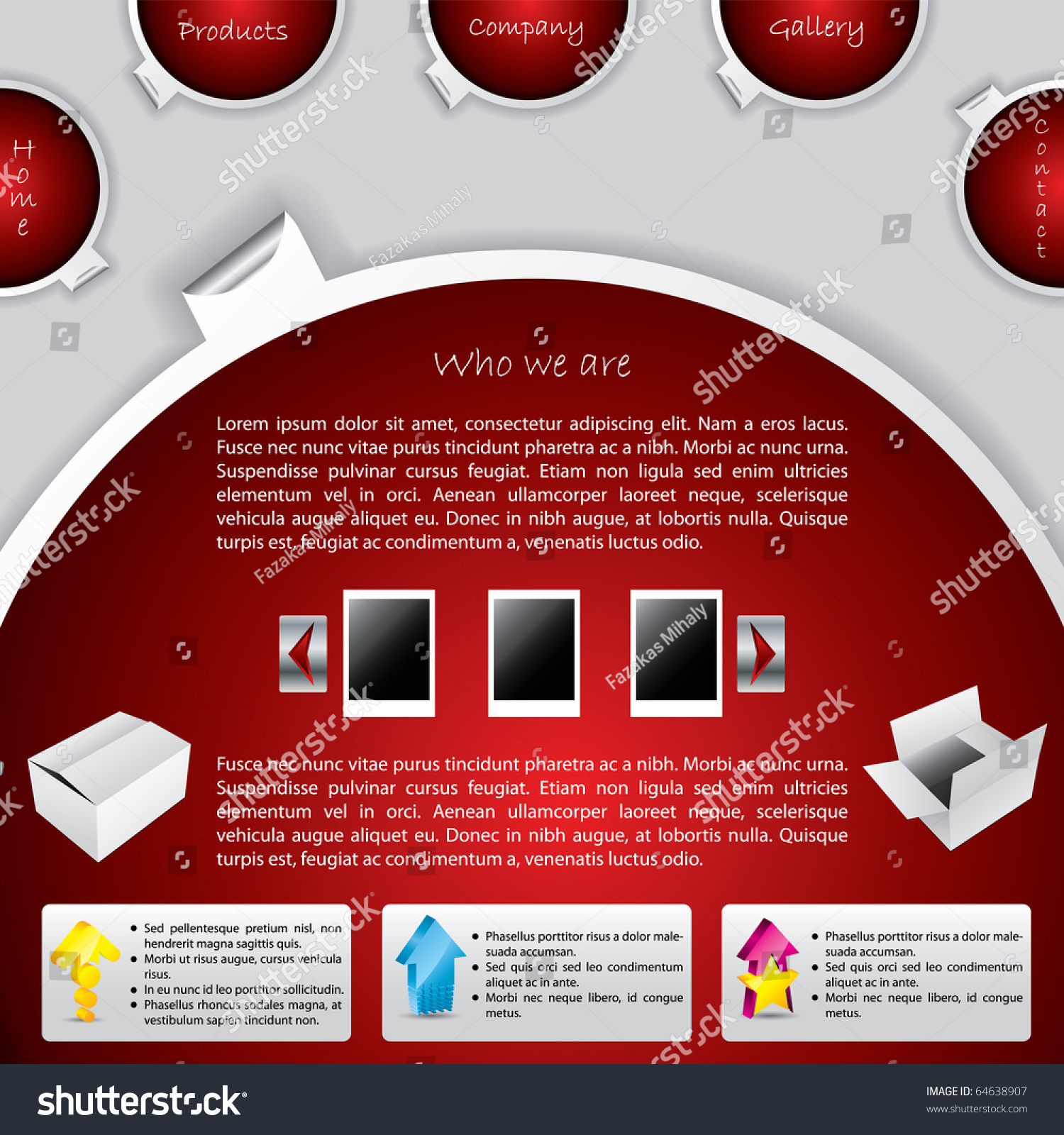 Red Labeled Website Template Design: เวกเตอร์สต็อก (ปลอดค่าลิขสิทธิ์ ...