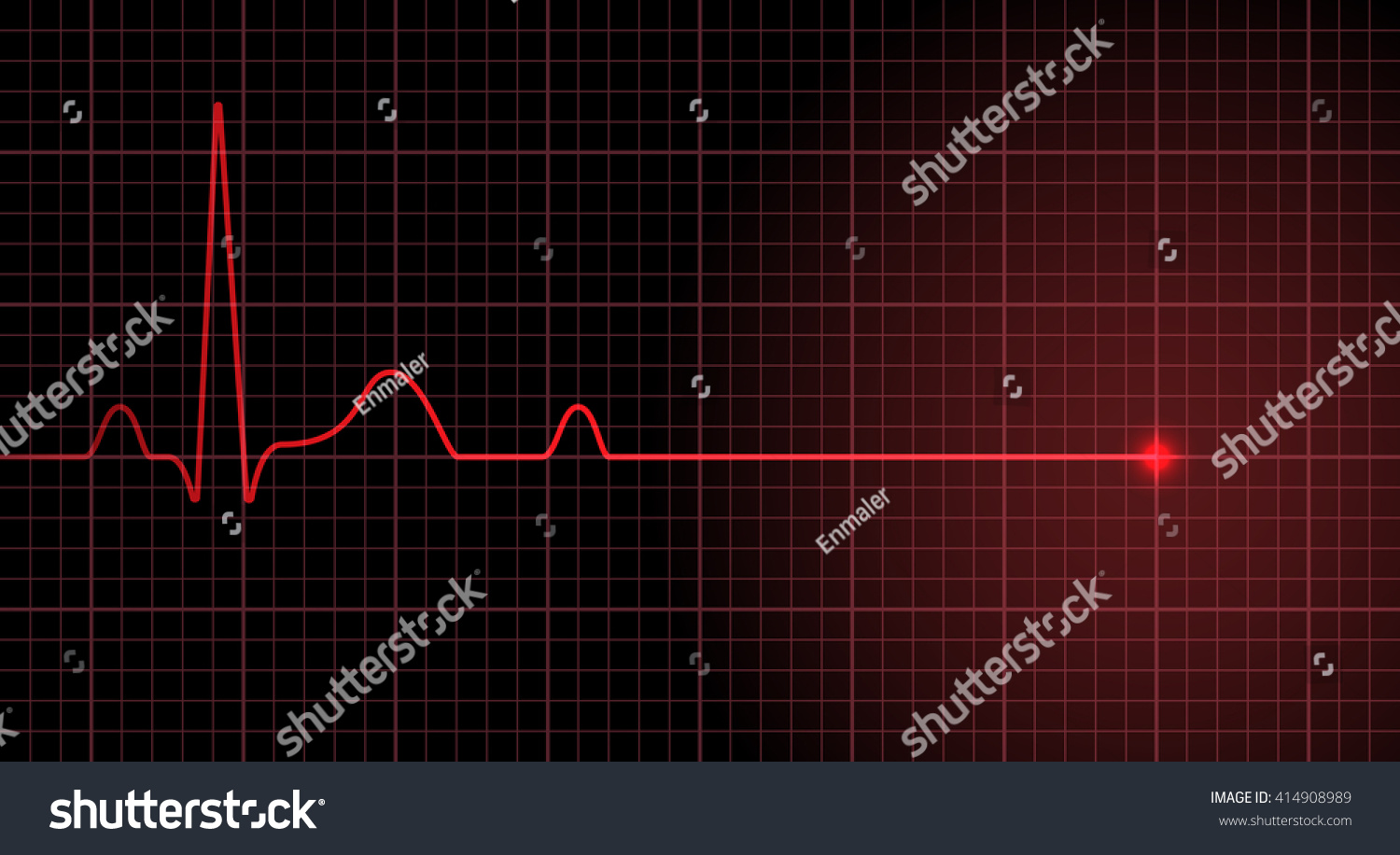 画面上の赤線心拍数は心停止を示す のベクター画像素材 ロイヤリティフリー