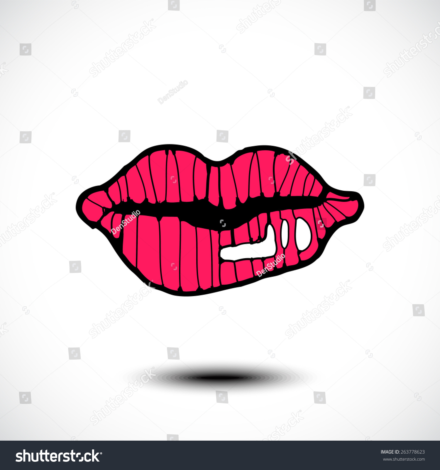 Red Lips Icon Human Body Parts Stock Vector Royalty Free 263778623