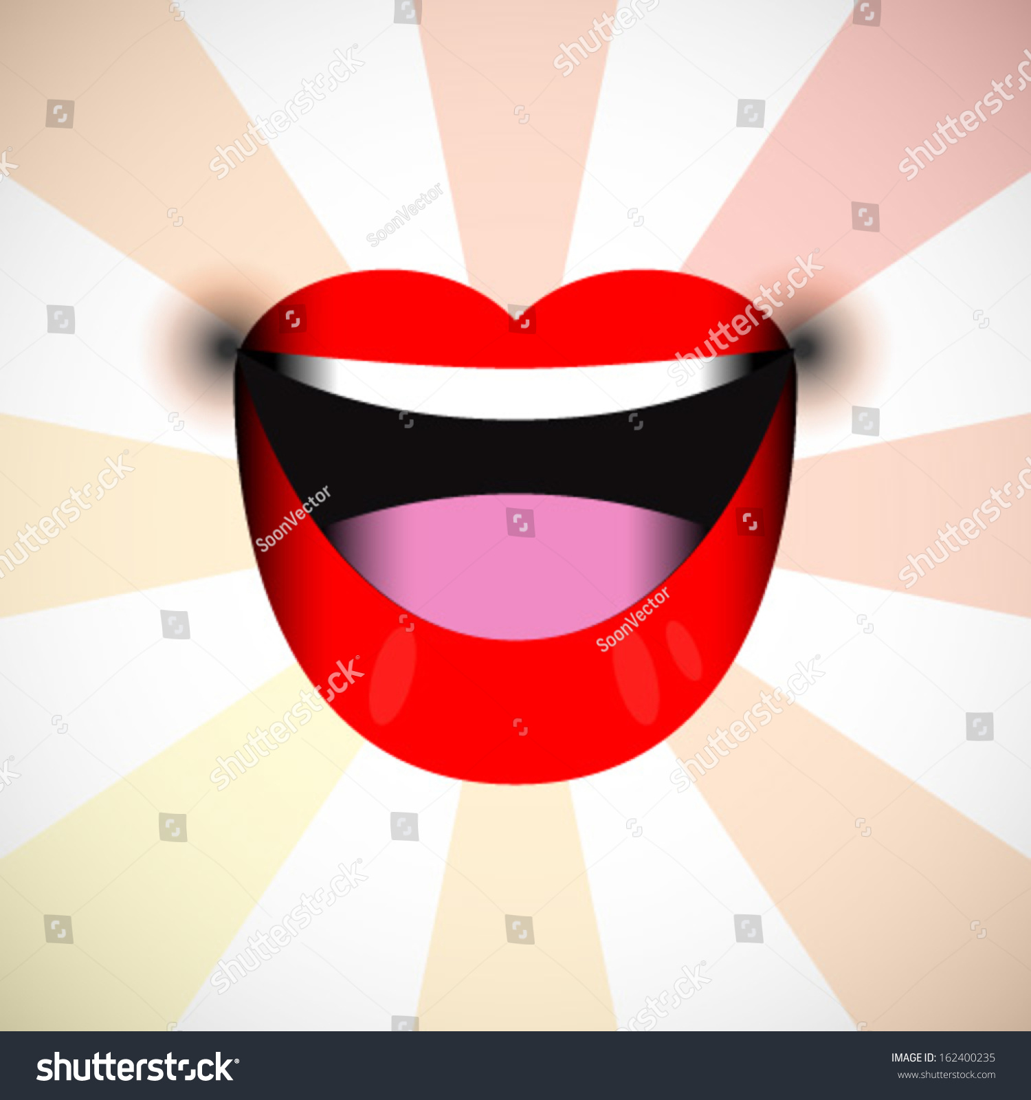 Red Lips Icon Human Body Parts Stock Vector Royalty Free 162400235