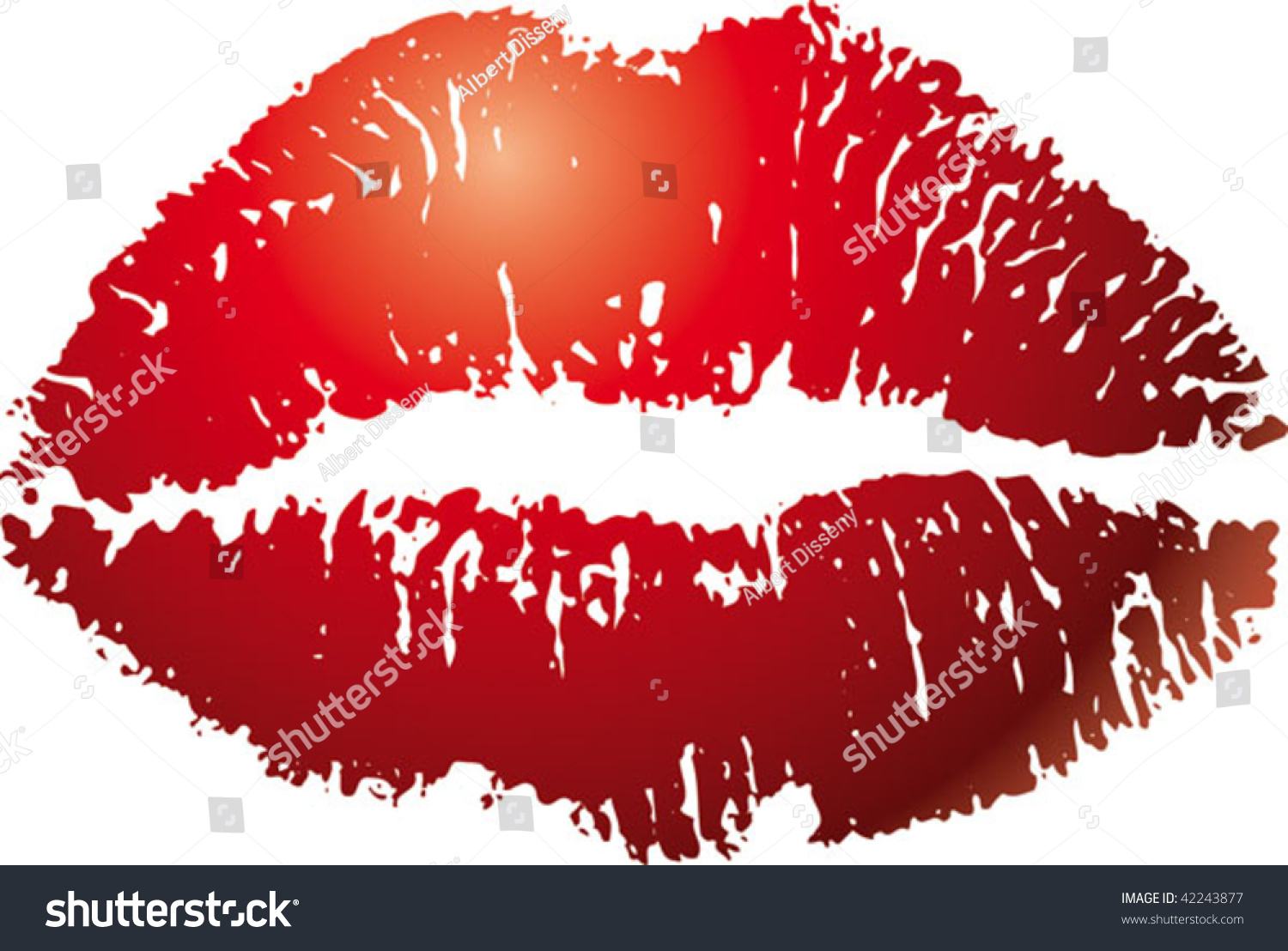 Red Lips Kiss Print Stock Vector 42243877 - Shutterstock