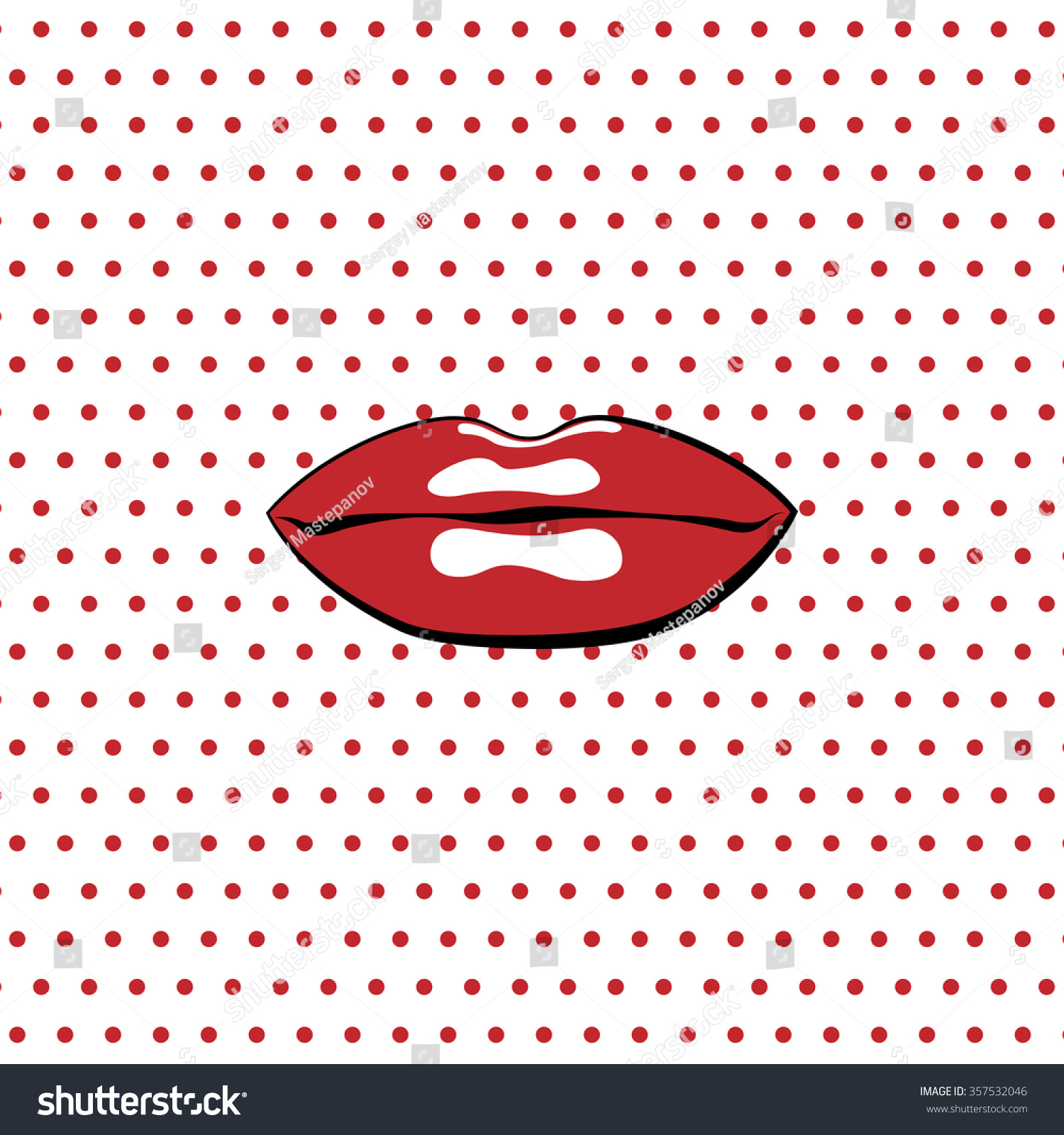 Red Lips Popart Style Vector Illustration Stock Vector (Royalty Free ...