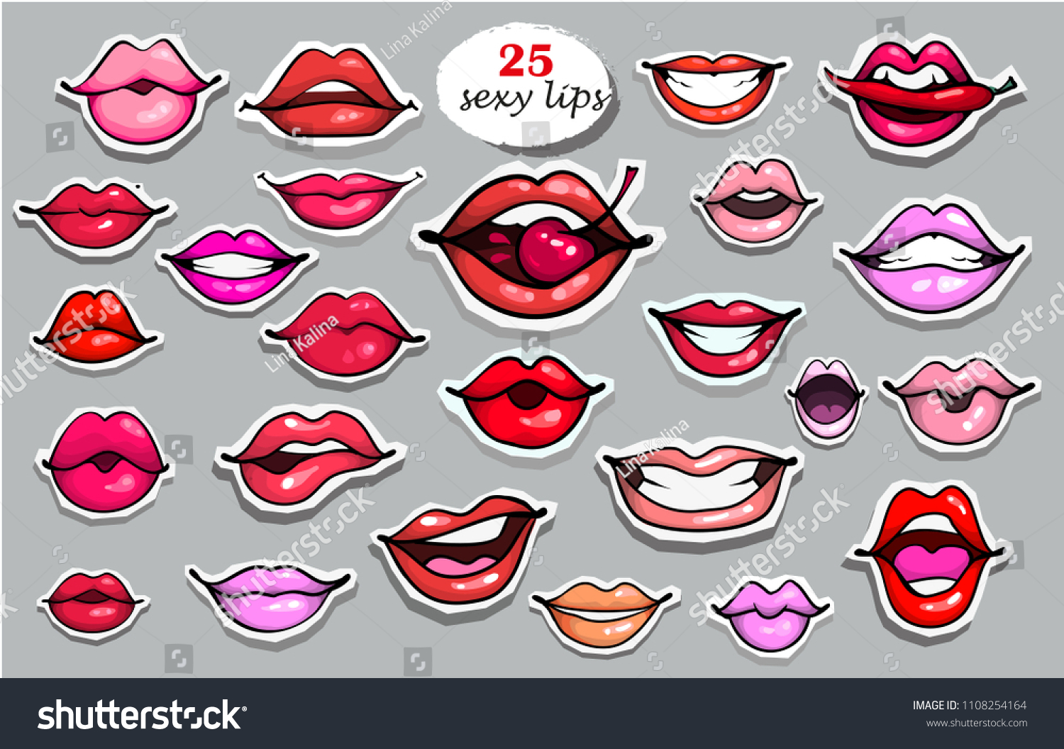 Lips sticker Images, Stock Photos & Vectors | Shutterstock