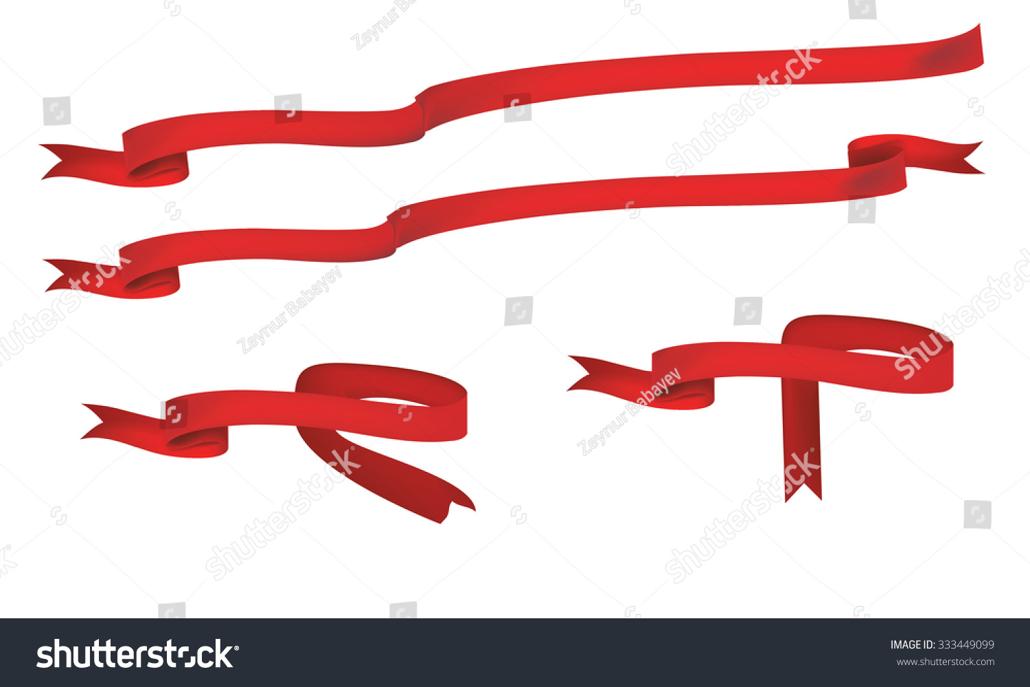 Red Long Ribbons Banners Stock Vector (Royalty Free) 333449099 ...