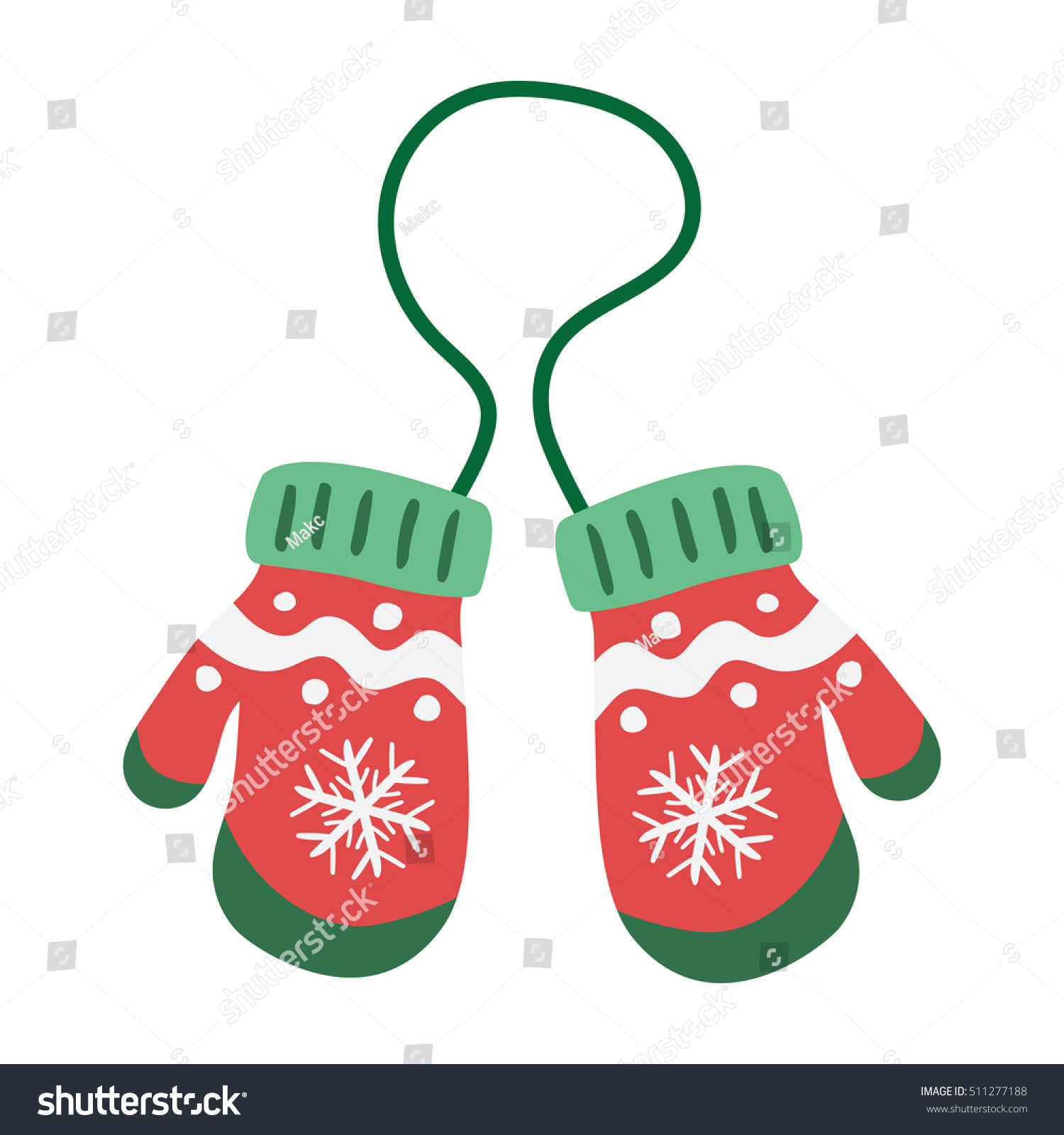 Red Mittens Cartoon Style Isolated On Stock Vector 511277188 - Shutterstock