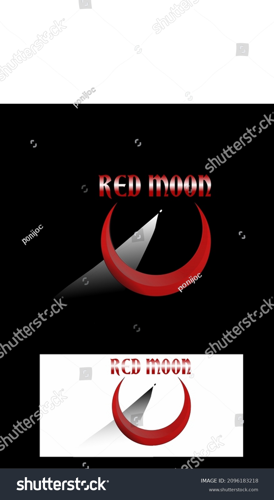Red Moon Logo Template Crescent Moon Stock Vector (Royalty Free) 2096183218