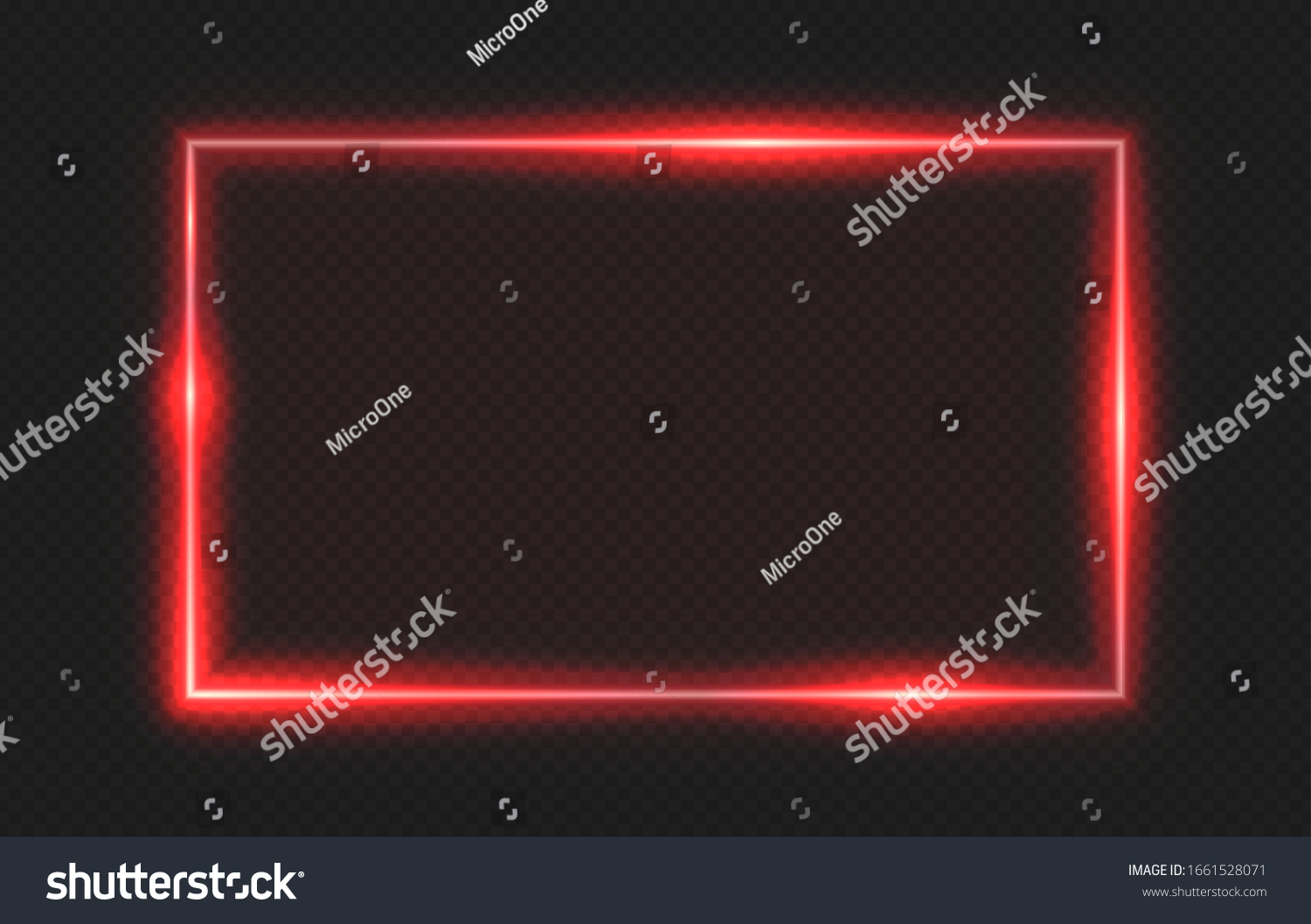 Red Neon Frame Lighting Banner On Stock Vector (Royalty Free) 1661528071