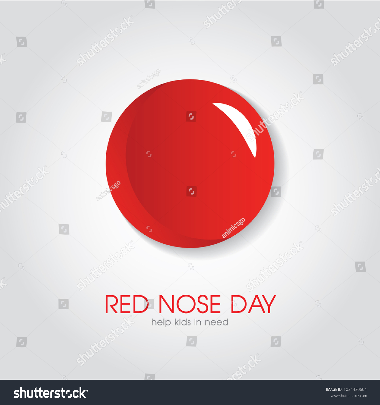 Red Nose Day Greeting Card Stock Vector (Royalty Free) 1034430604