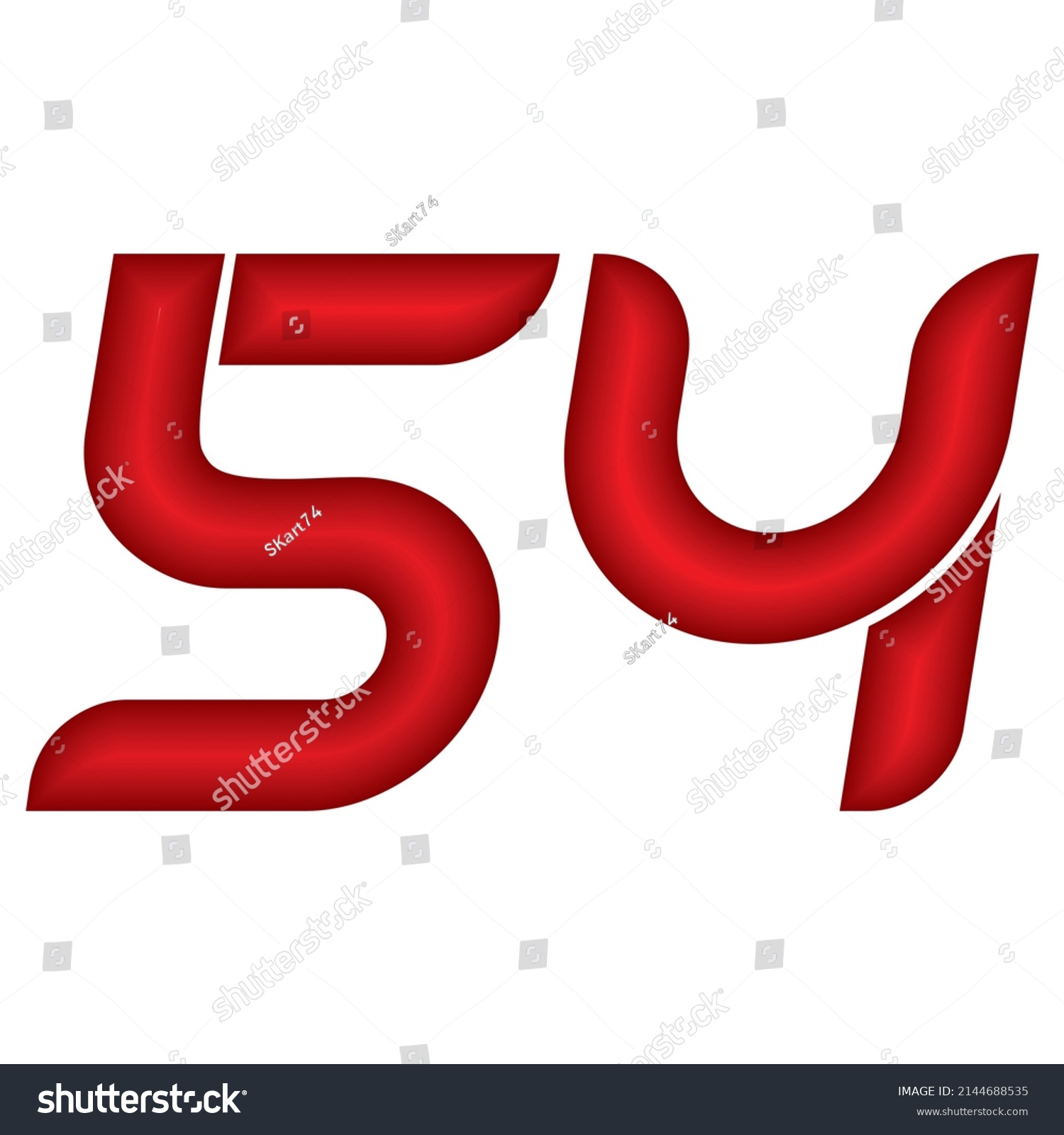 red-number-fifty-four-vector-illustration-stock-vector-royalty-free