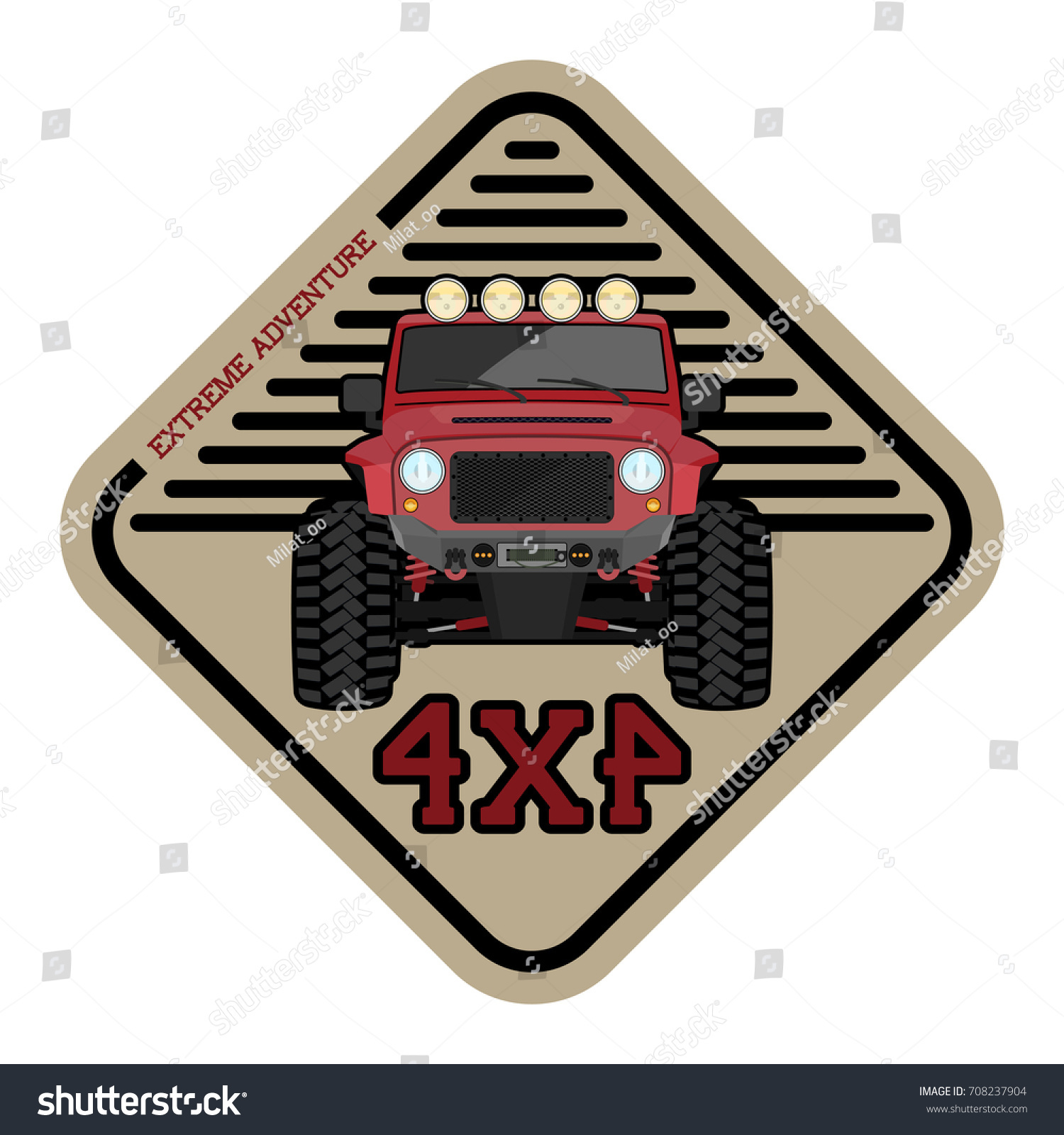 SVG of Red offroad car truck 4x4 svg