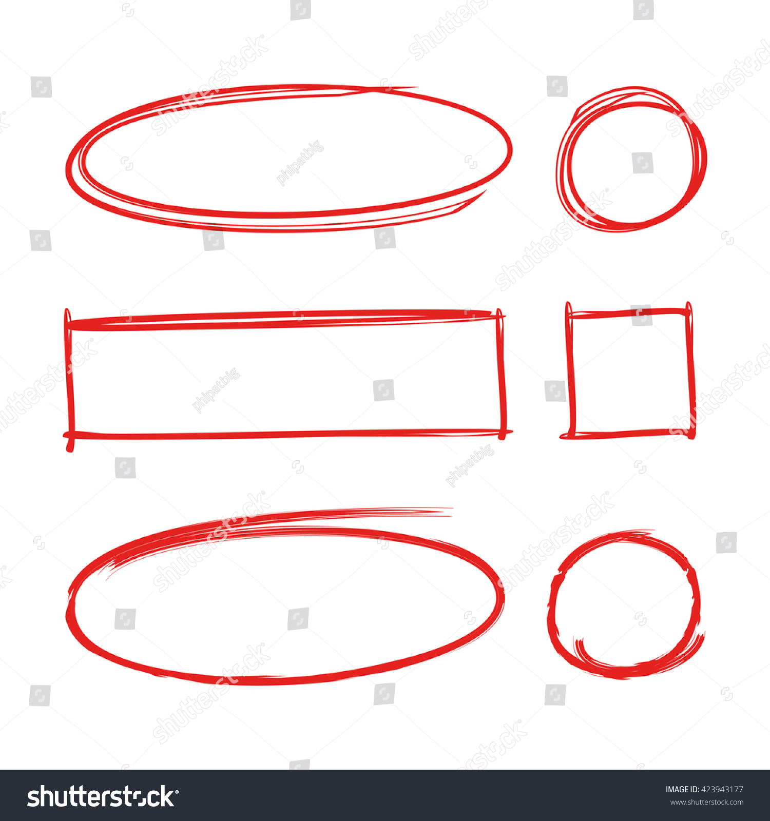 oval red vector Circle Red Rectangle Marker Stock Oval Marker Vector