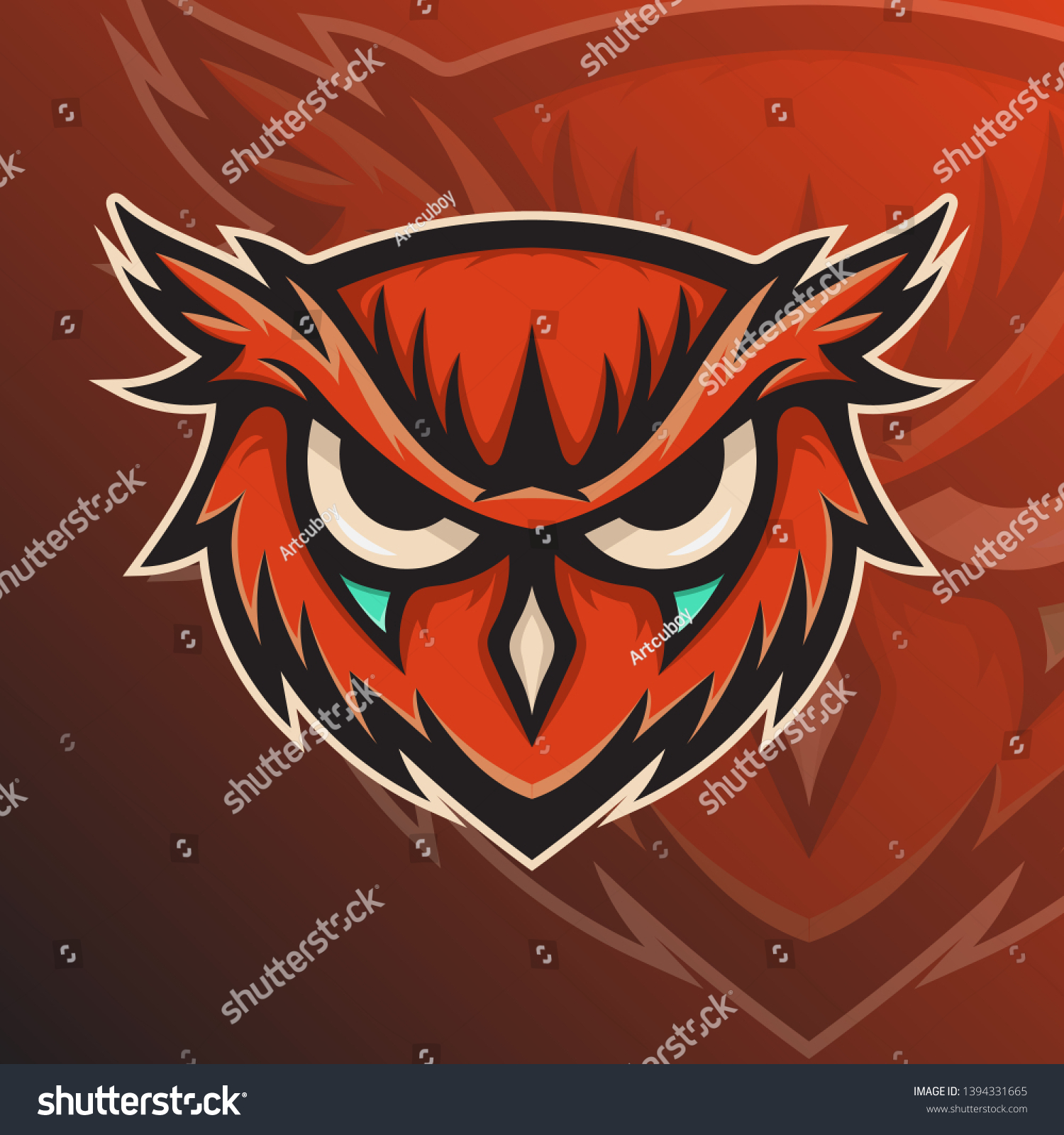 Red Owl Mascot Logo Concept Vector Stock Vector Royalty Free