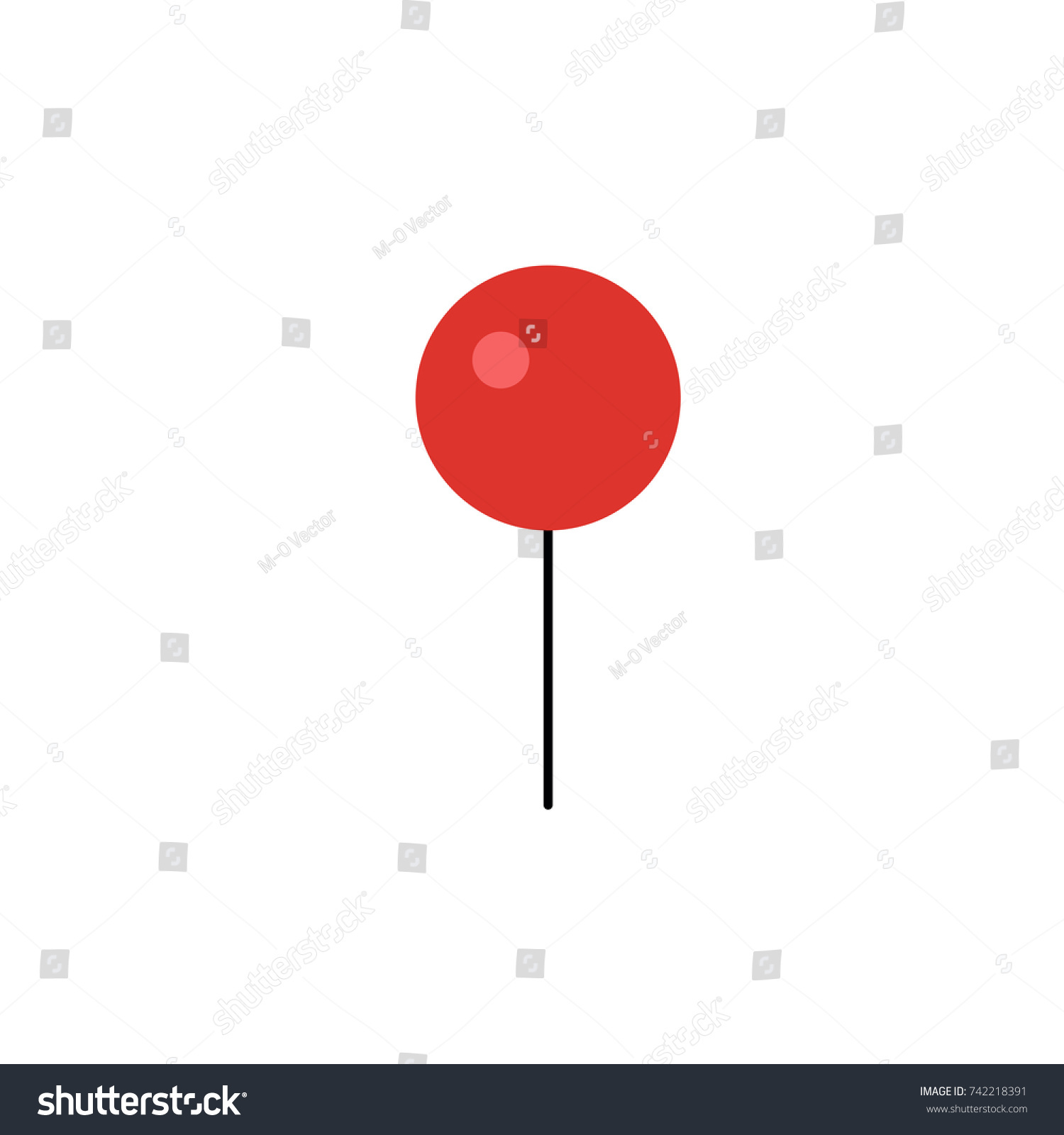 Red Pin Icon Pin Icon Vector Stock Vector (Royalty Free) 742218391