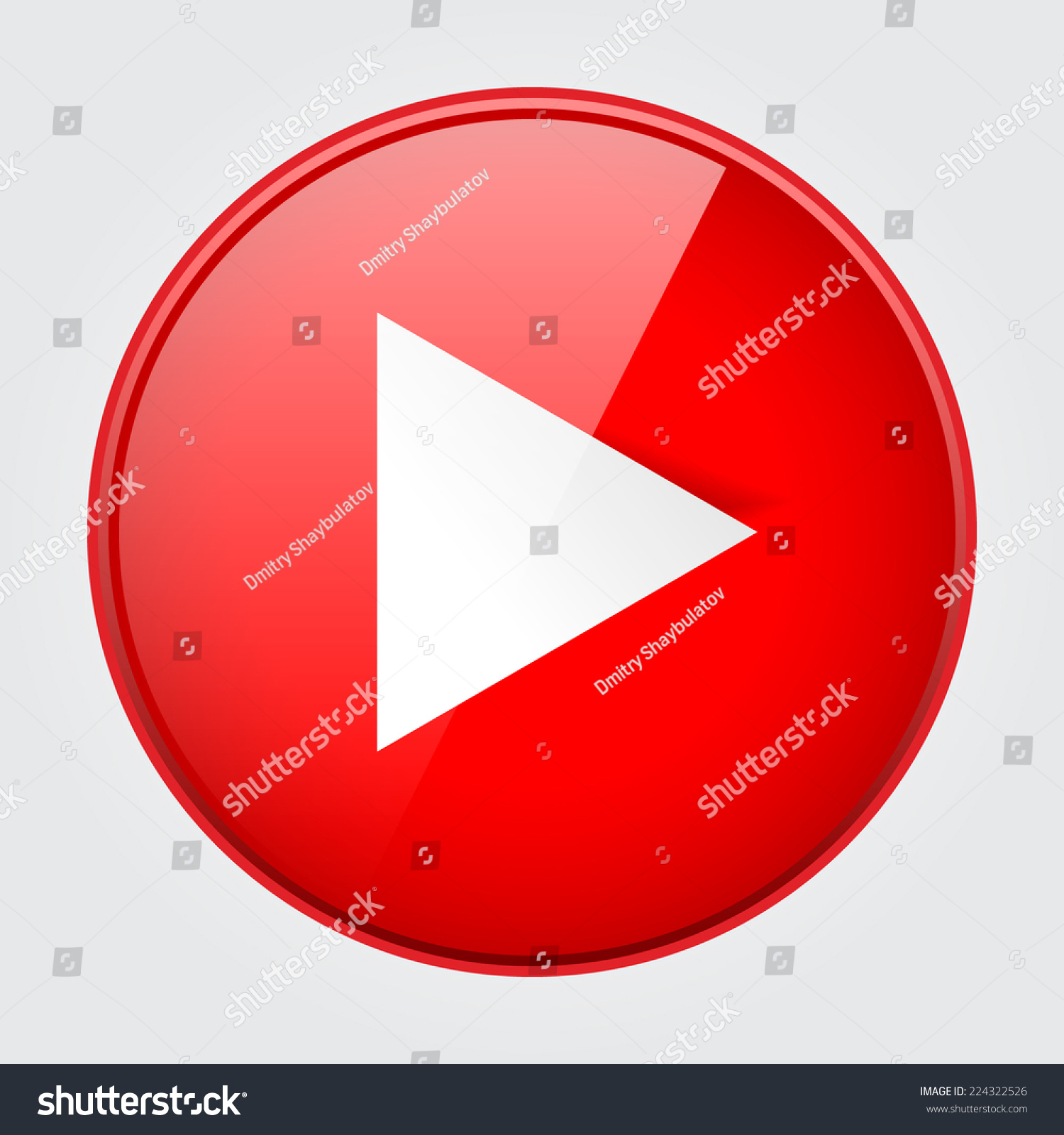 Red Play Button Stock Vector (Royalty Free) 224322526