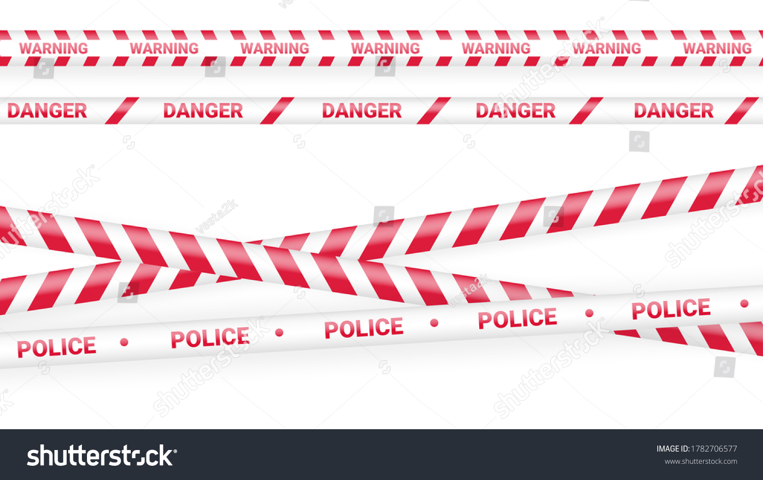 Red Police Tape Crime Danger Line Stock Vector (Royalty Free